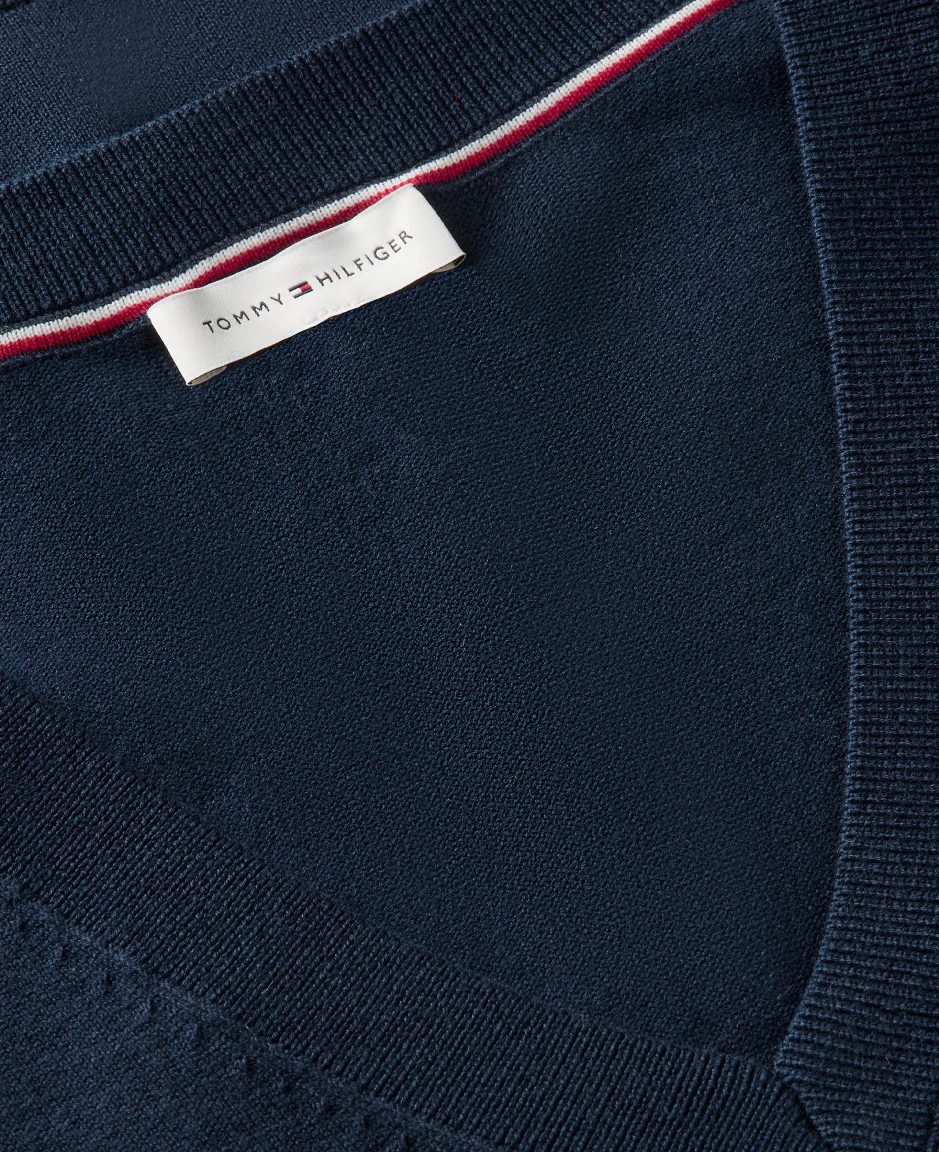 Tommy Hilfiger Stitch V Yaka Kadın Mavi Triko