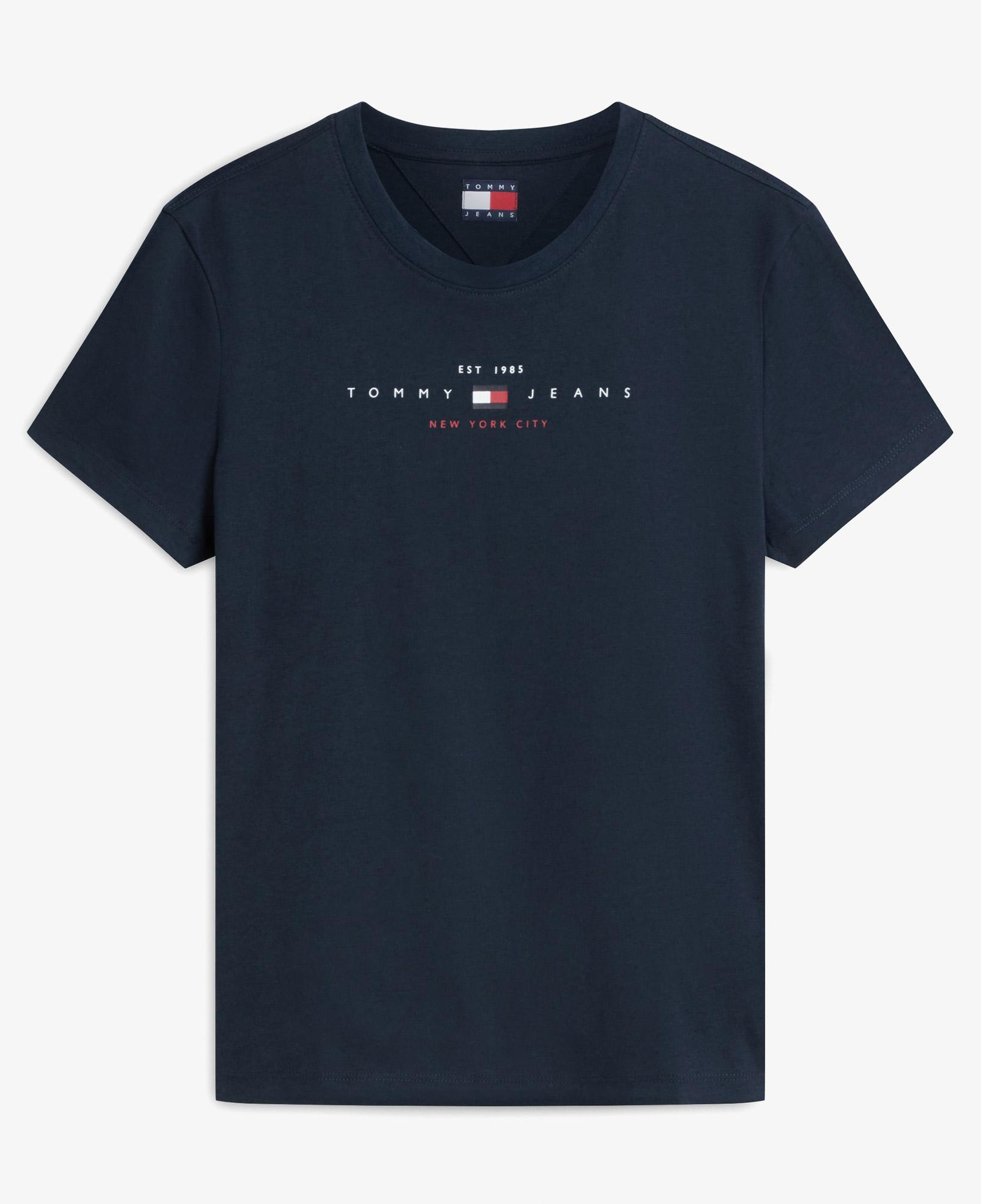 Tommy Hilfiger Linear Kadın Mavi T-Shirt