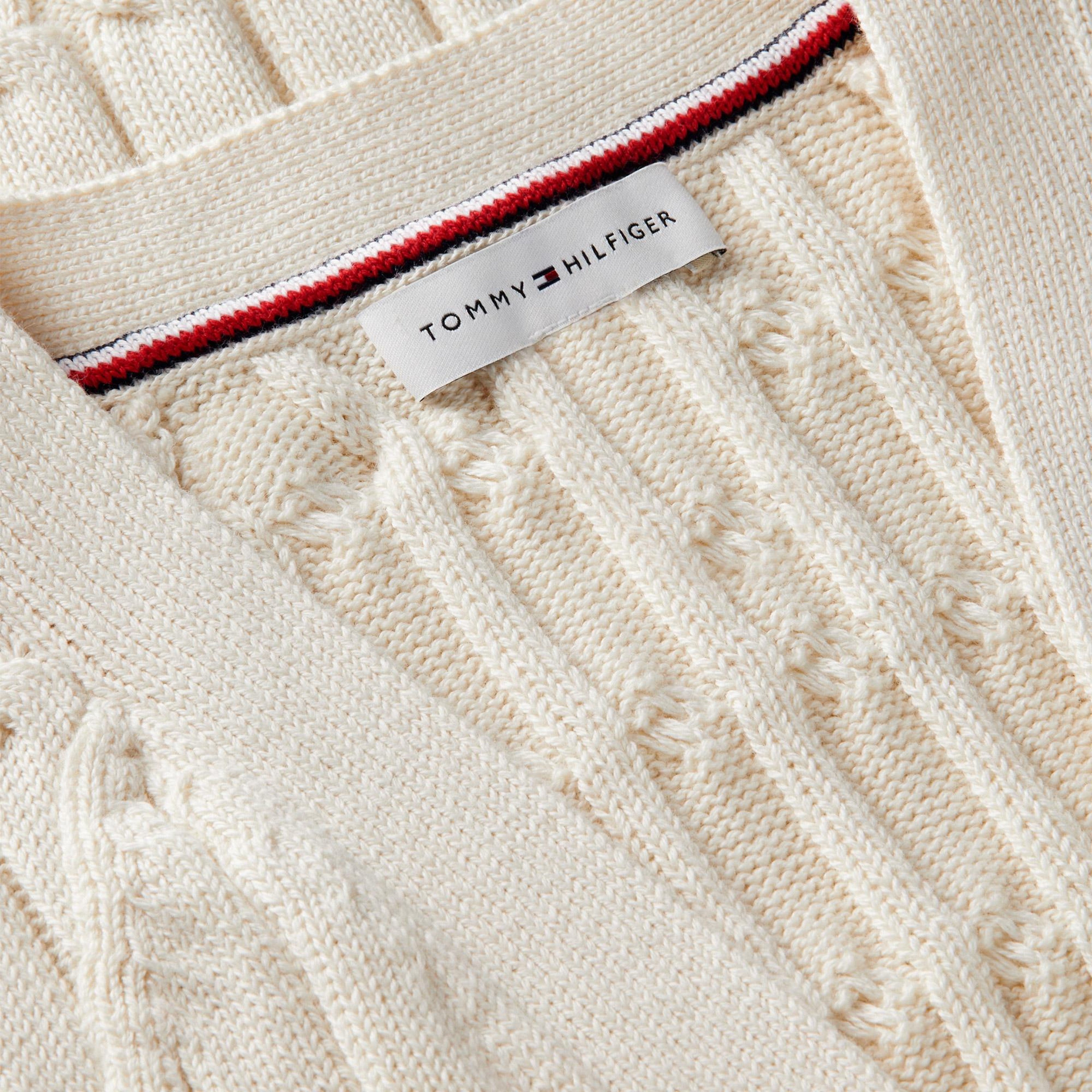 Tommy Hilfiger Mid Cable Cardi Kadın Sarı Triko