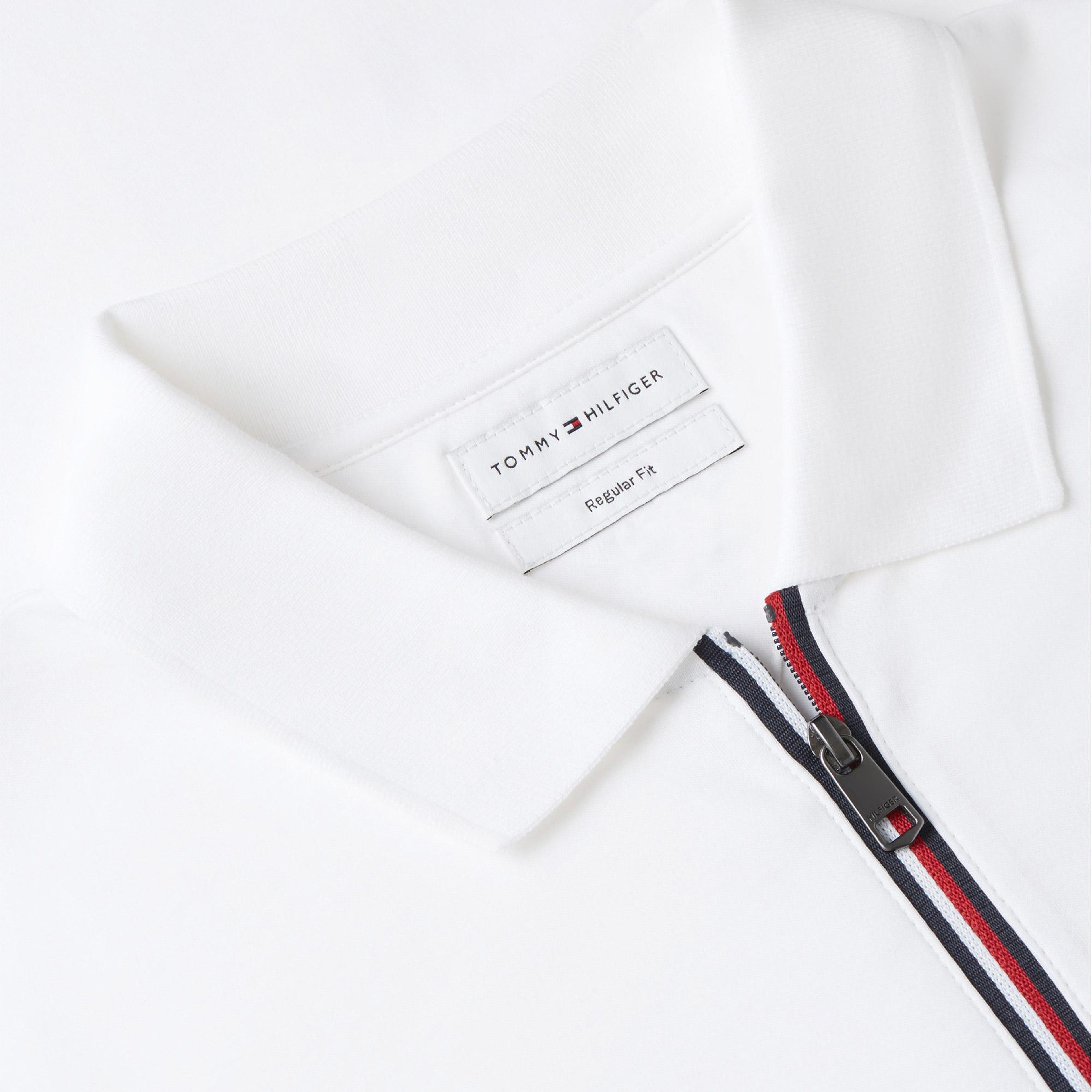 Tommy Hilfiger Liquid Cotton Zip Erkek Beyaz Polo