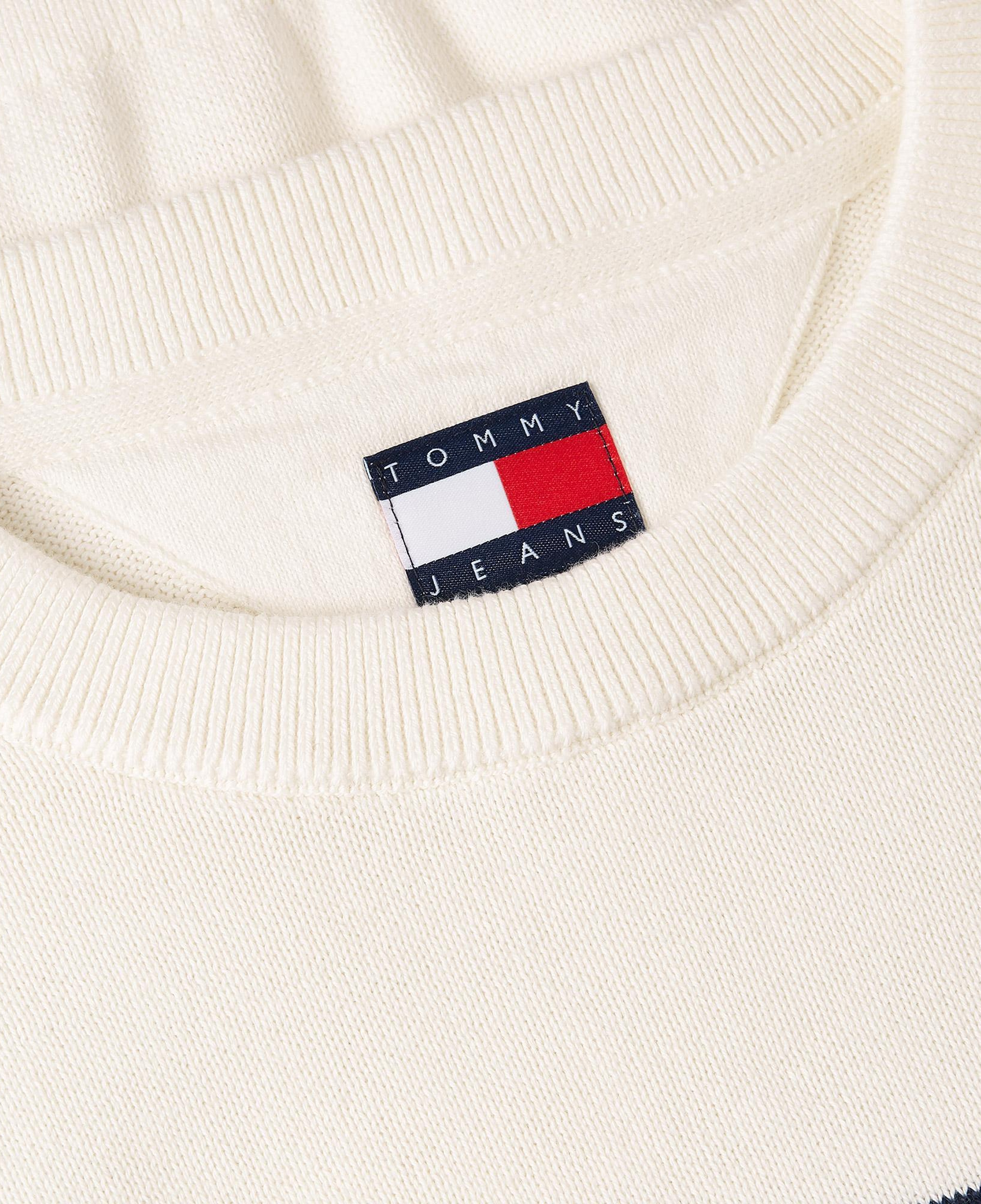 Tommy Hilfiger Flag Crew Neck Kadın Beyaz Triko