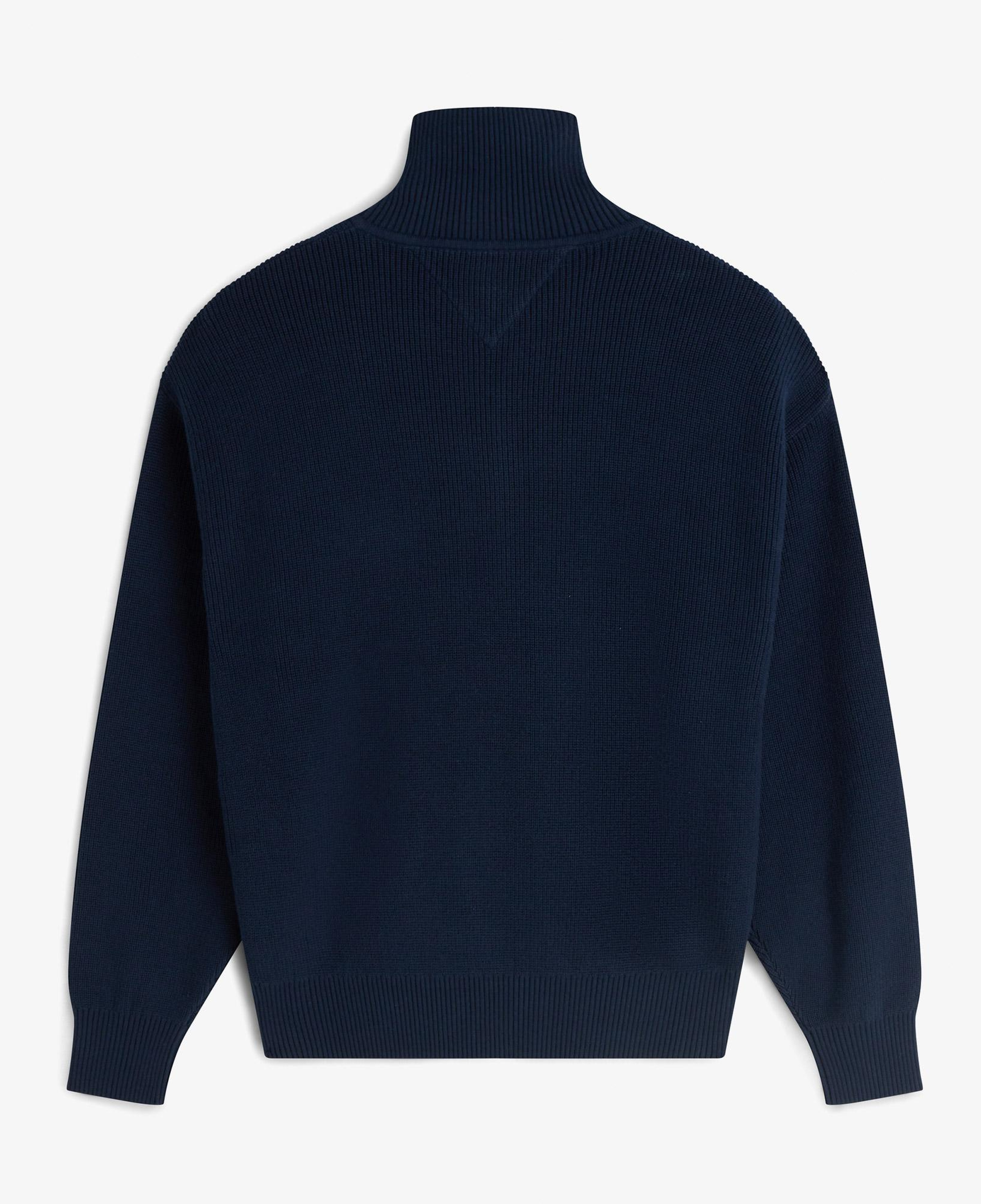 Tommy Hilfiger Quarter Zip Kadın Mavi Triko