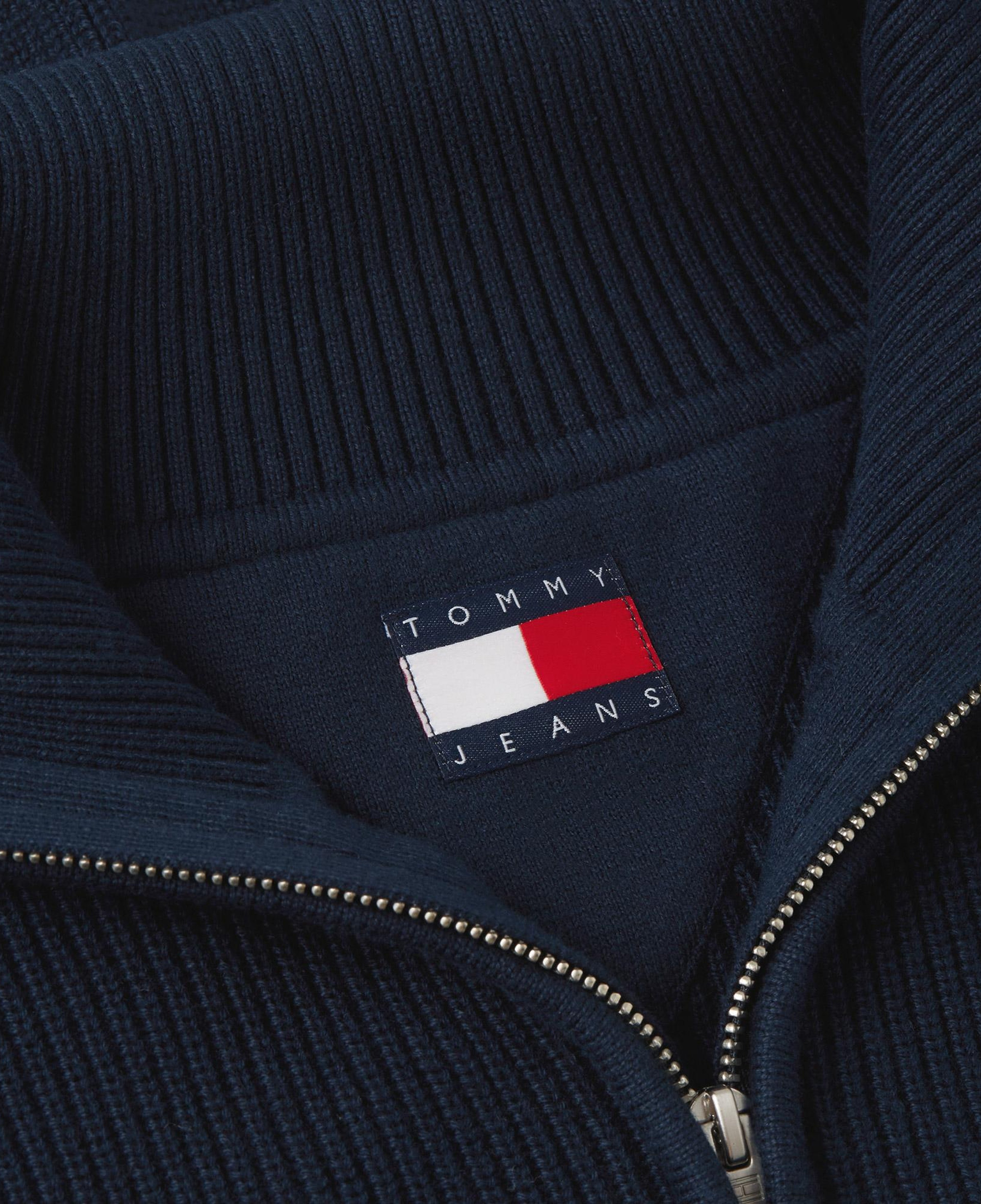 Tommy Hilfiger Quarter Zip Kadın Mavi Triko
