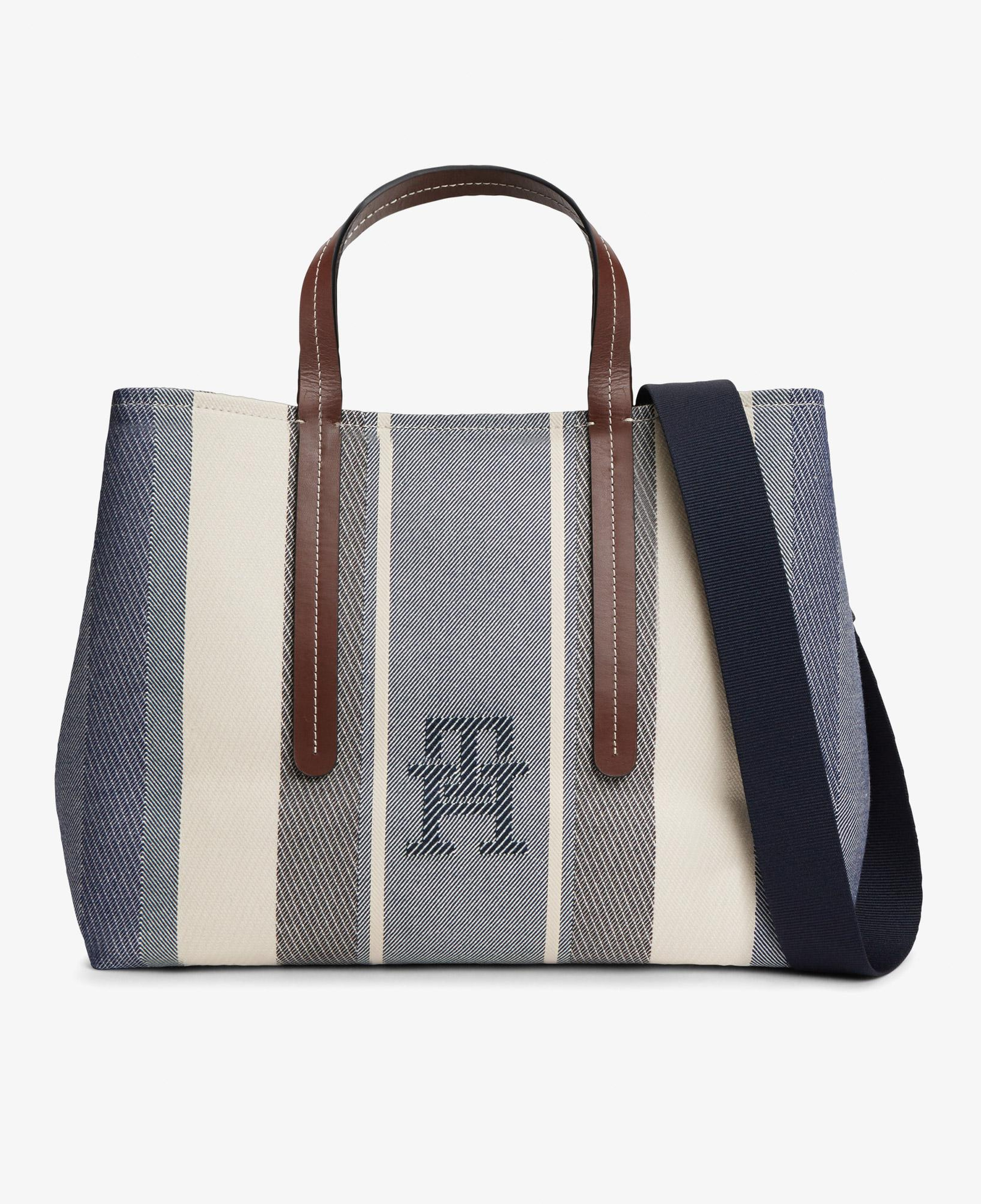Tommy Hilfiger City Satchel Jacquard Kadın Mavi El Çantası