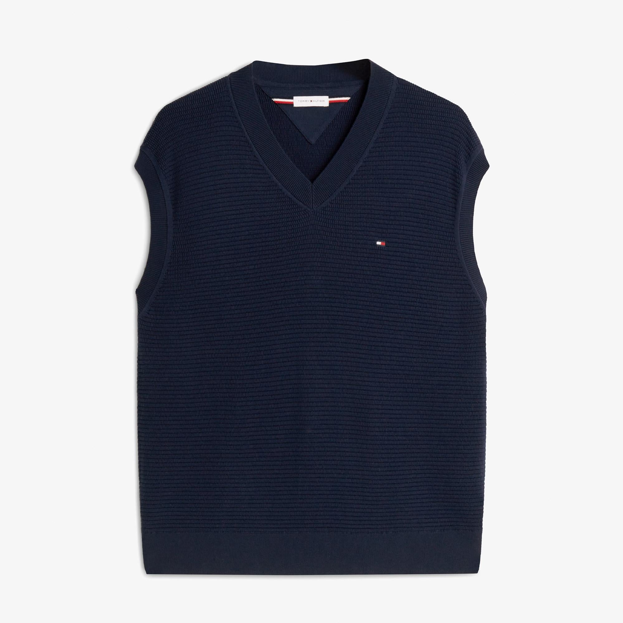 Tommy Hilfiger Seasonal Structure Erkek Mavi Triko