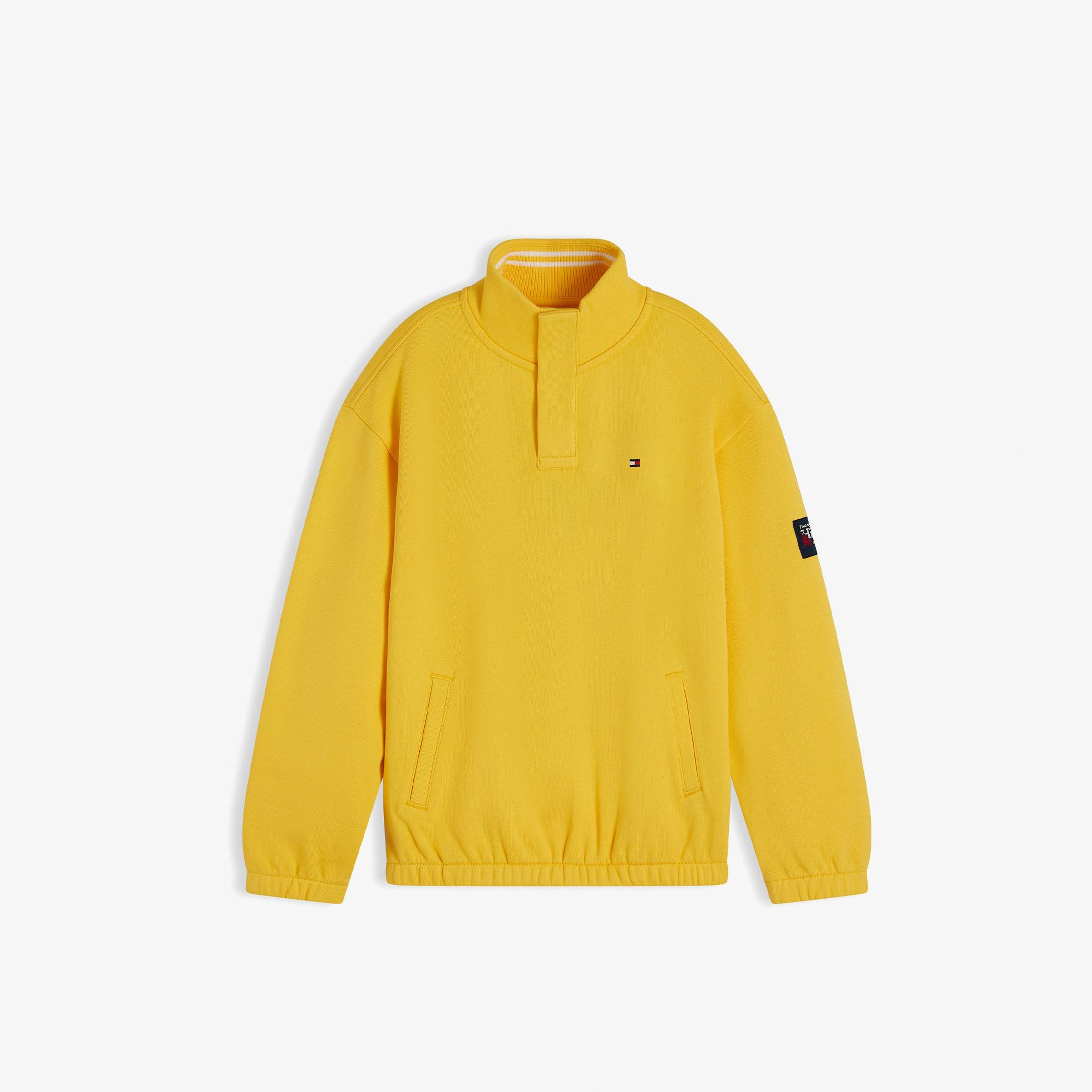Tommy Hilfiger Button High Neck Çocuk Sarı Sweatshirt