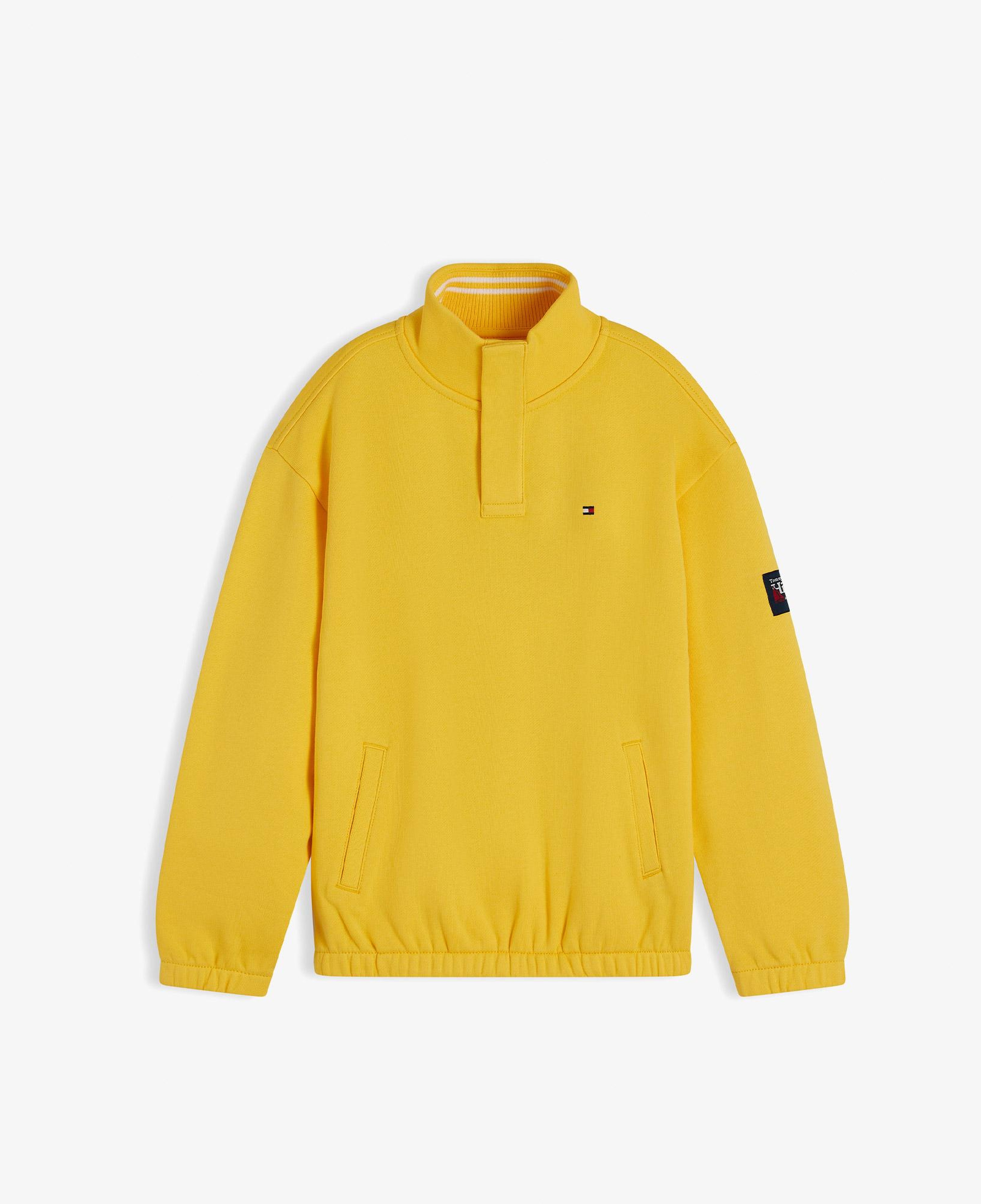 Tommy Hilfiger Button High Neck Çocuk Sarı Sweatshirt