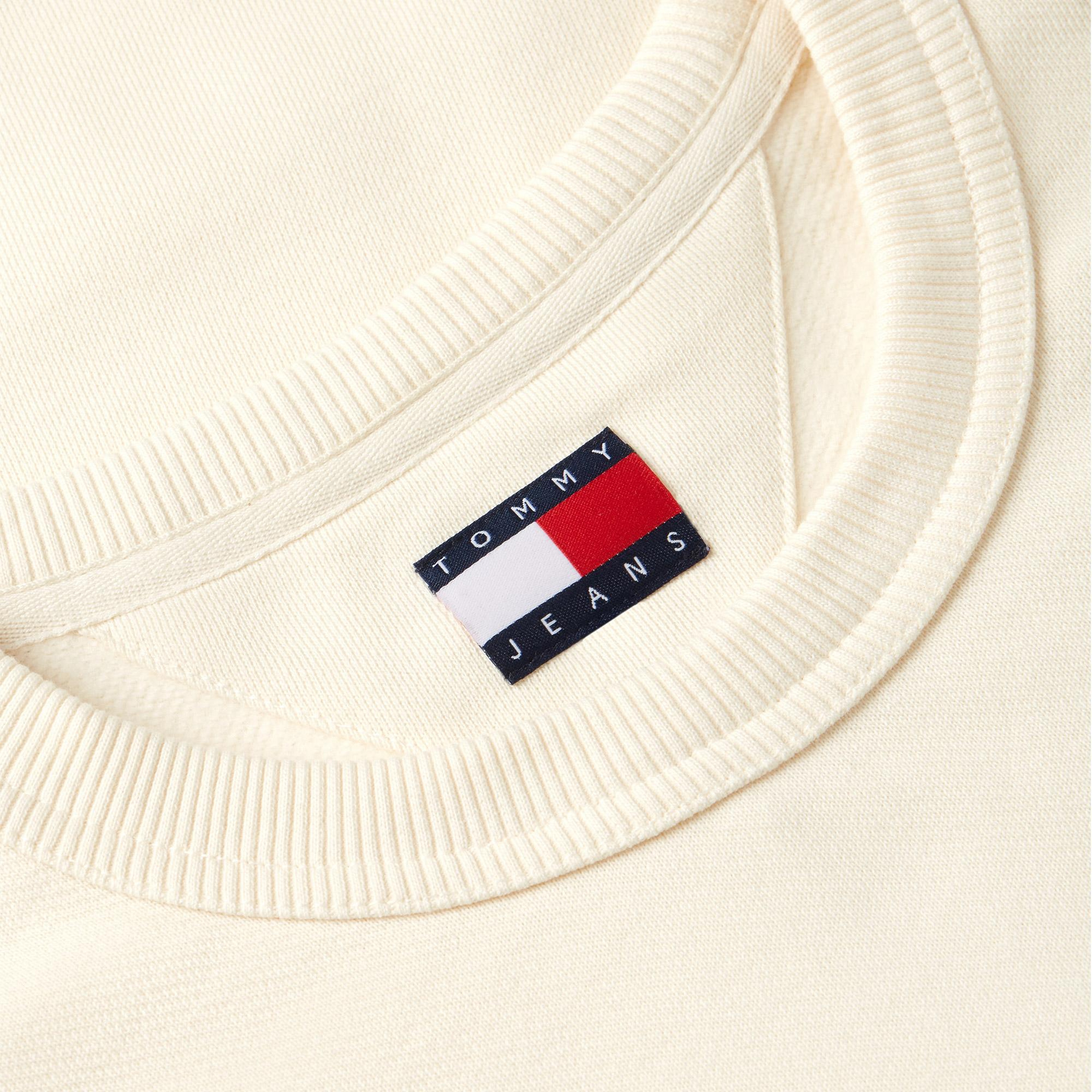 Tommy Hilfiger Badge Crew Erkek Bej Sweatshirt