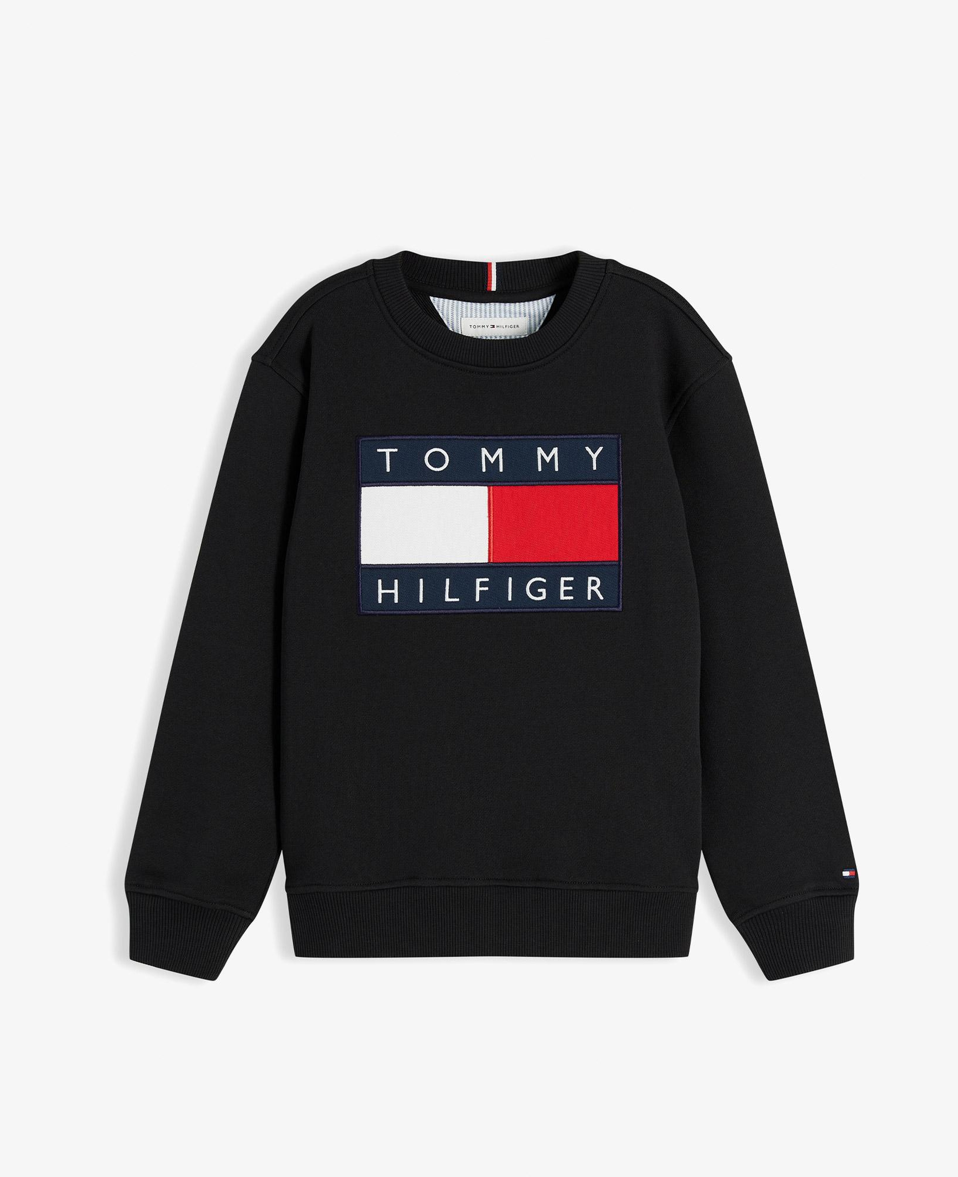 Tommy Hilfiger Heritage Flag Çocuk Siyah Sweatshirt