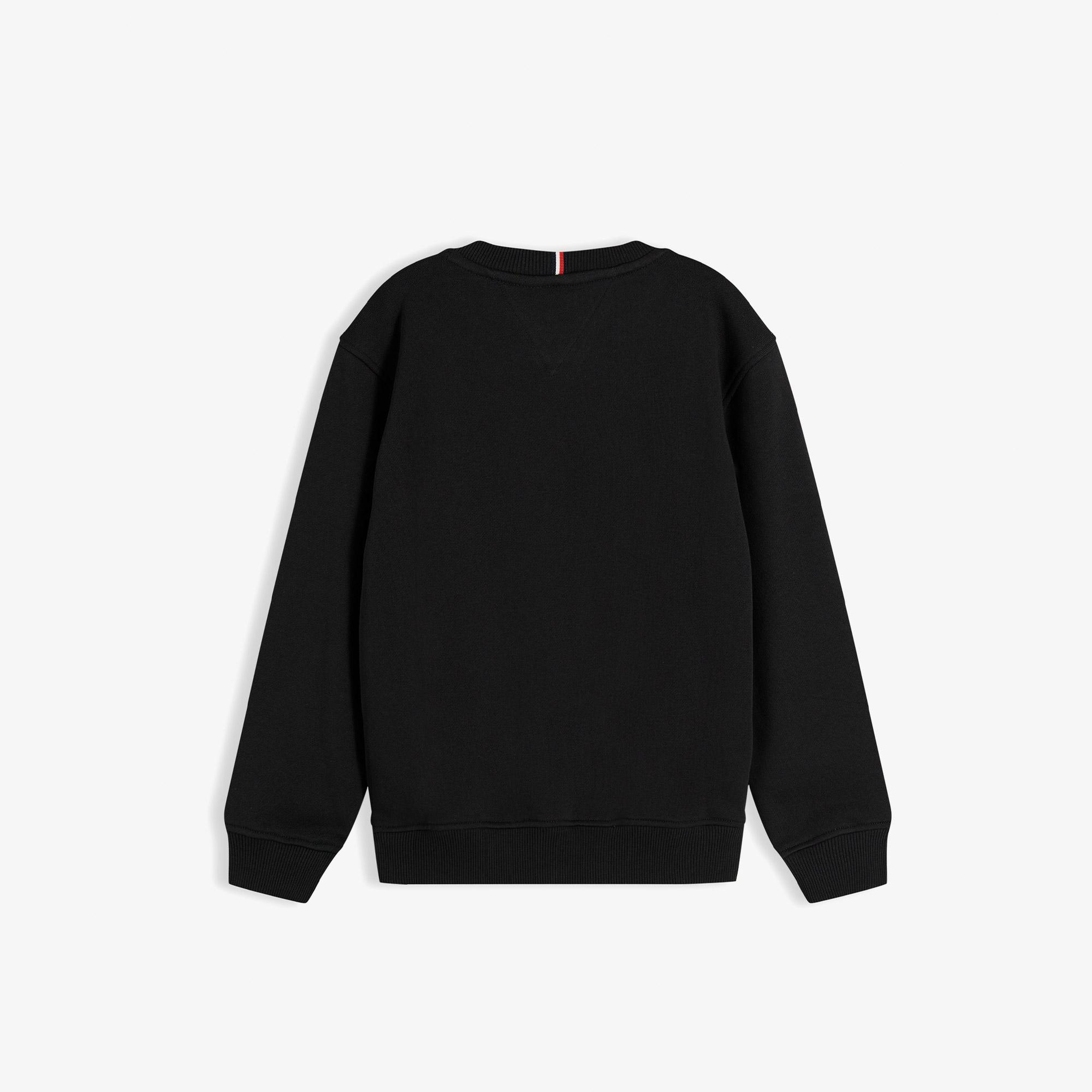 Tommy Hilfiger Heritage Flag Çocuk Siyah Sweatshirt