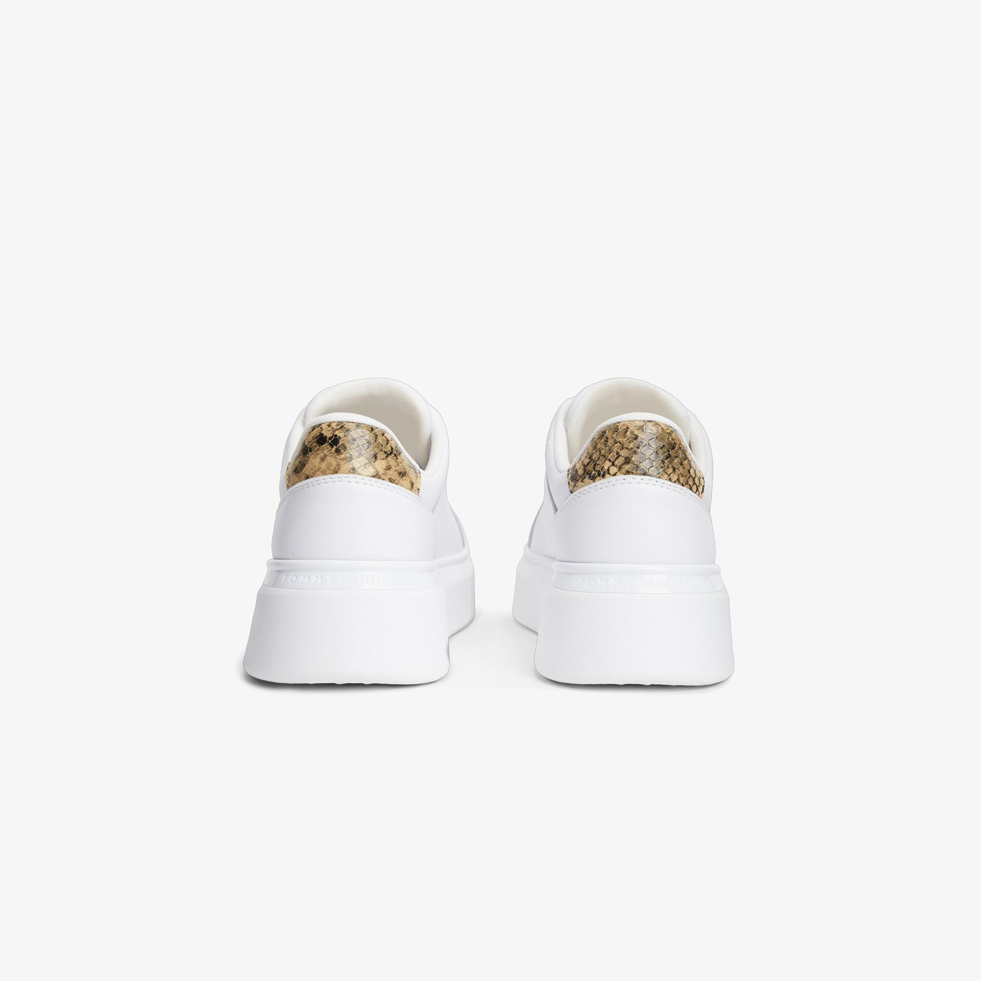 Tommy Hilfiger Chic Platform Snake Kadın Beyaz Sneaker