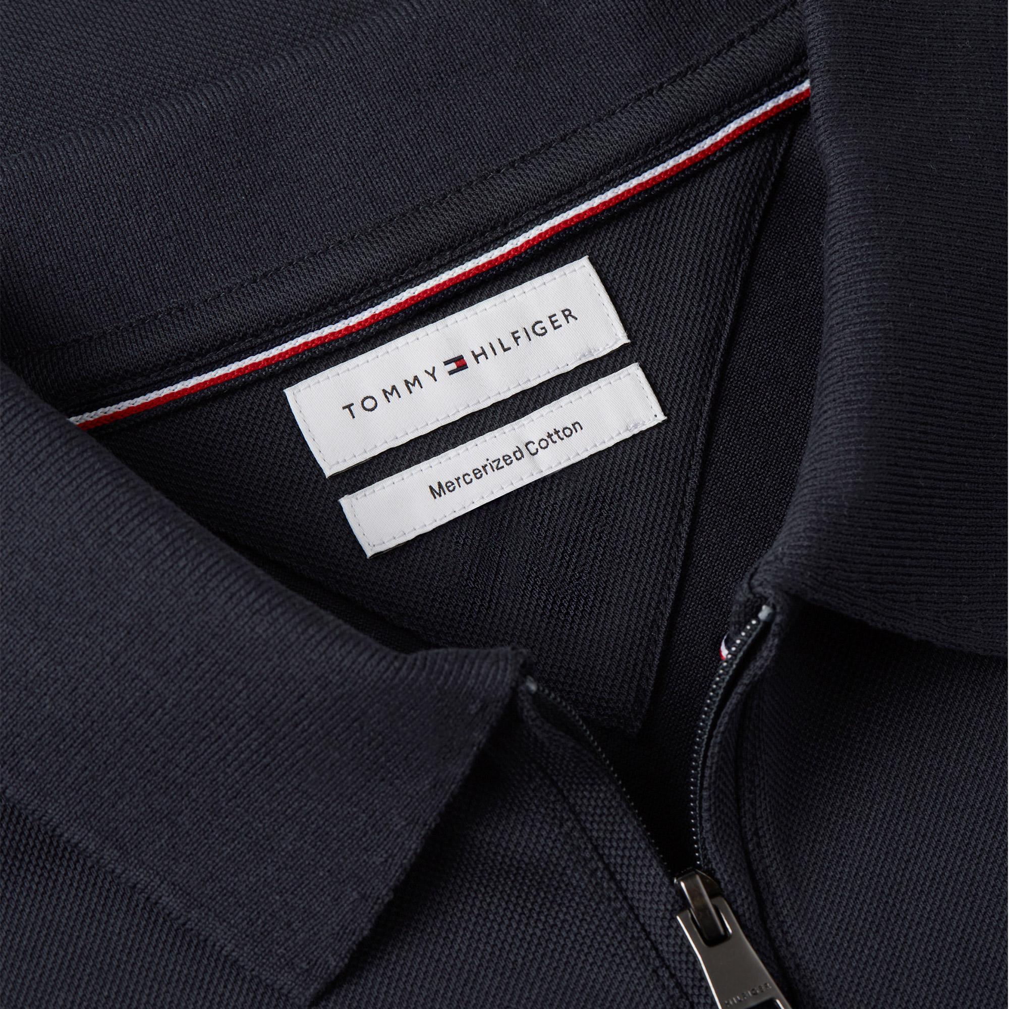 Tommy Hilfiger Merc Pique Zip Erkek Mavi Polo