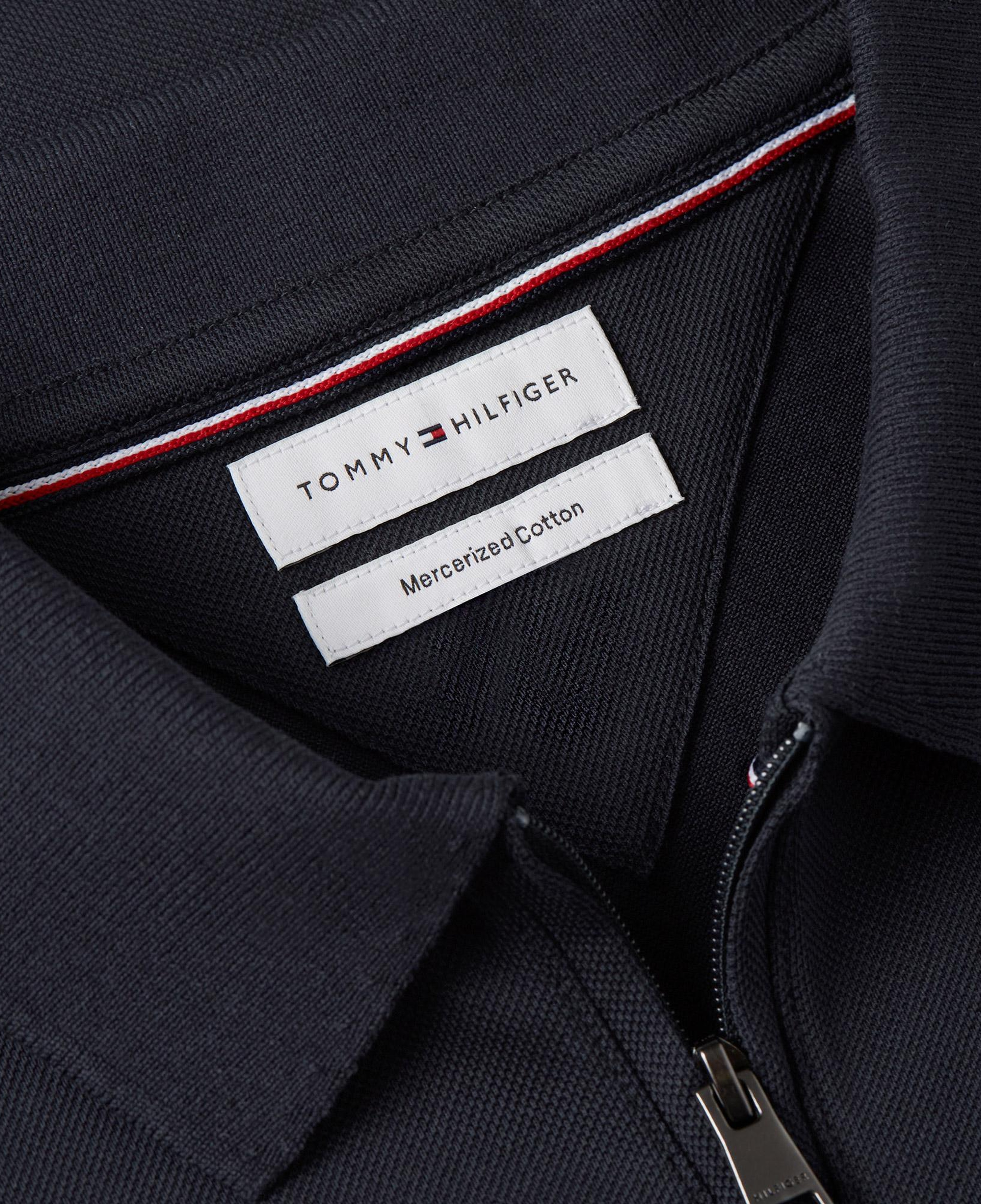 Tommy Hilfiger Merc Pique Zip Erkek Mavi Polo
