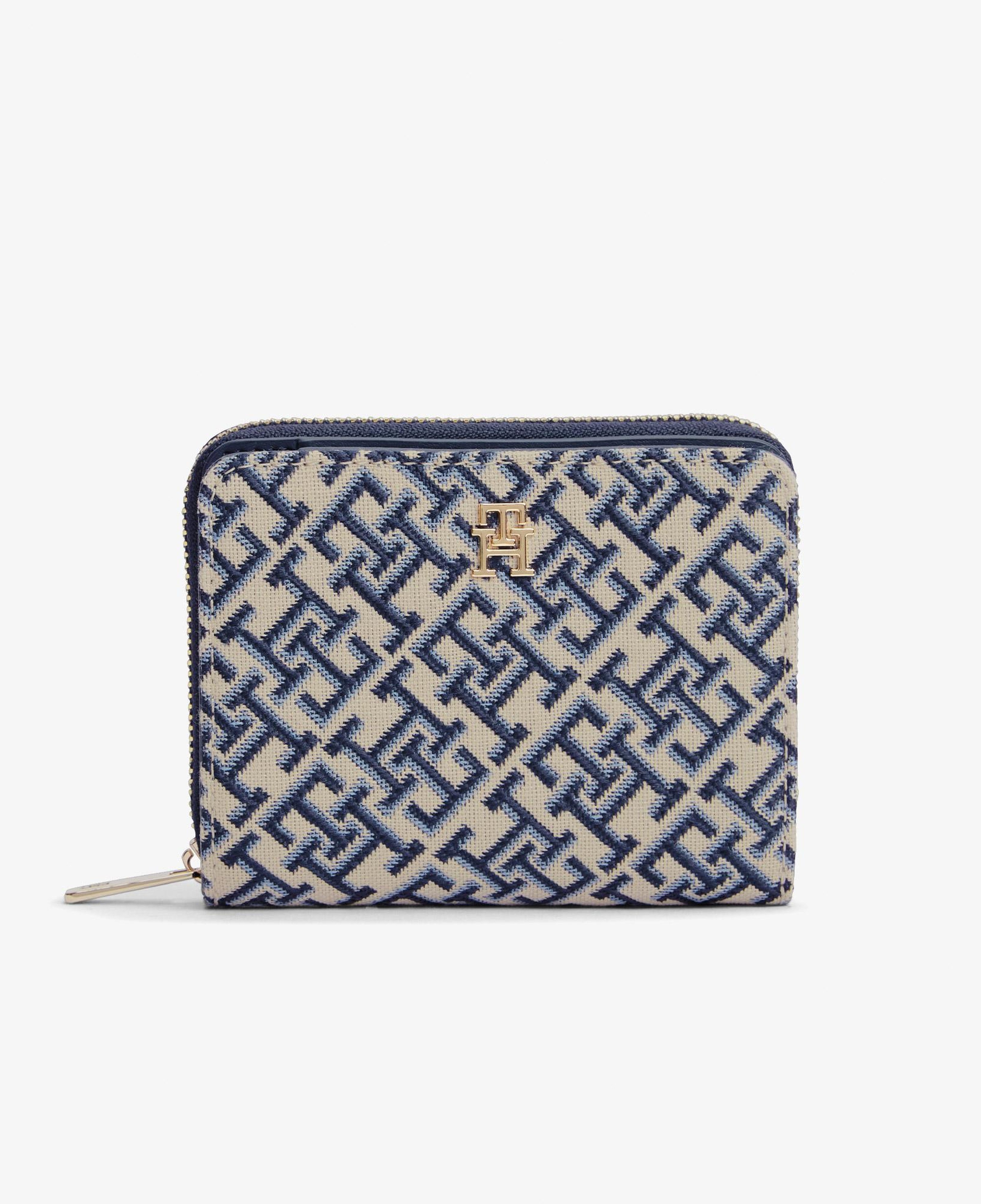 Tommy Hilfiger Icon Jacquard Kadın Mavi Cüzdan