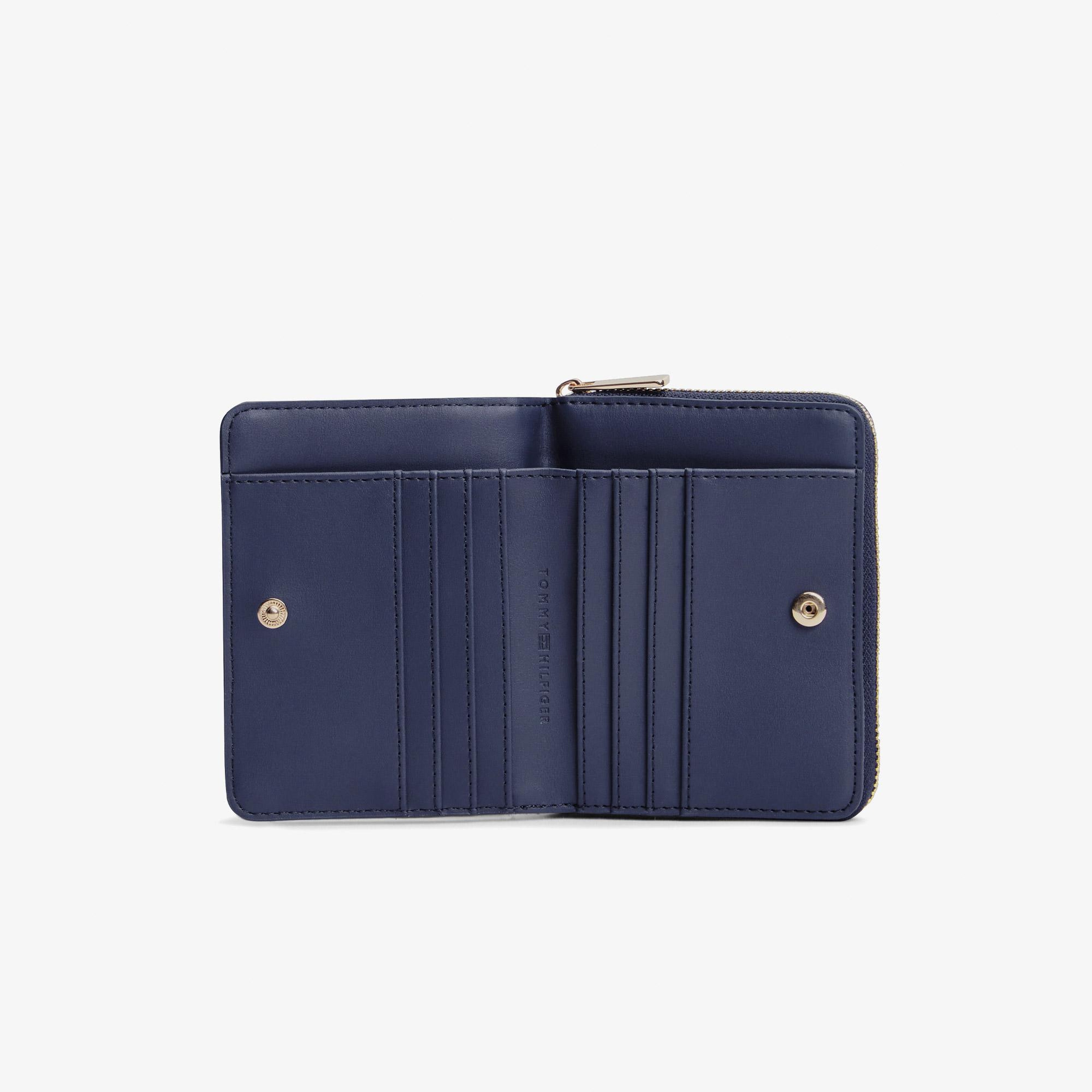 Tommy Hilfiger Icon Jacquard Kadın Mavi Cüzdan