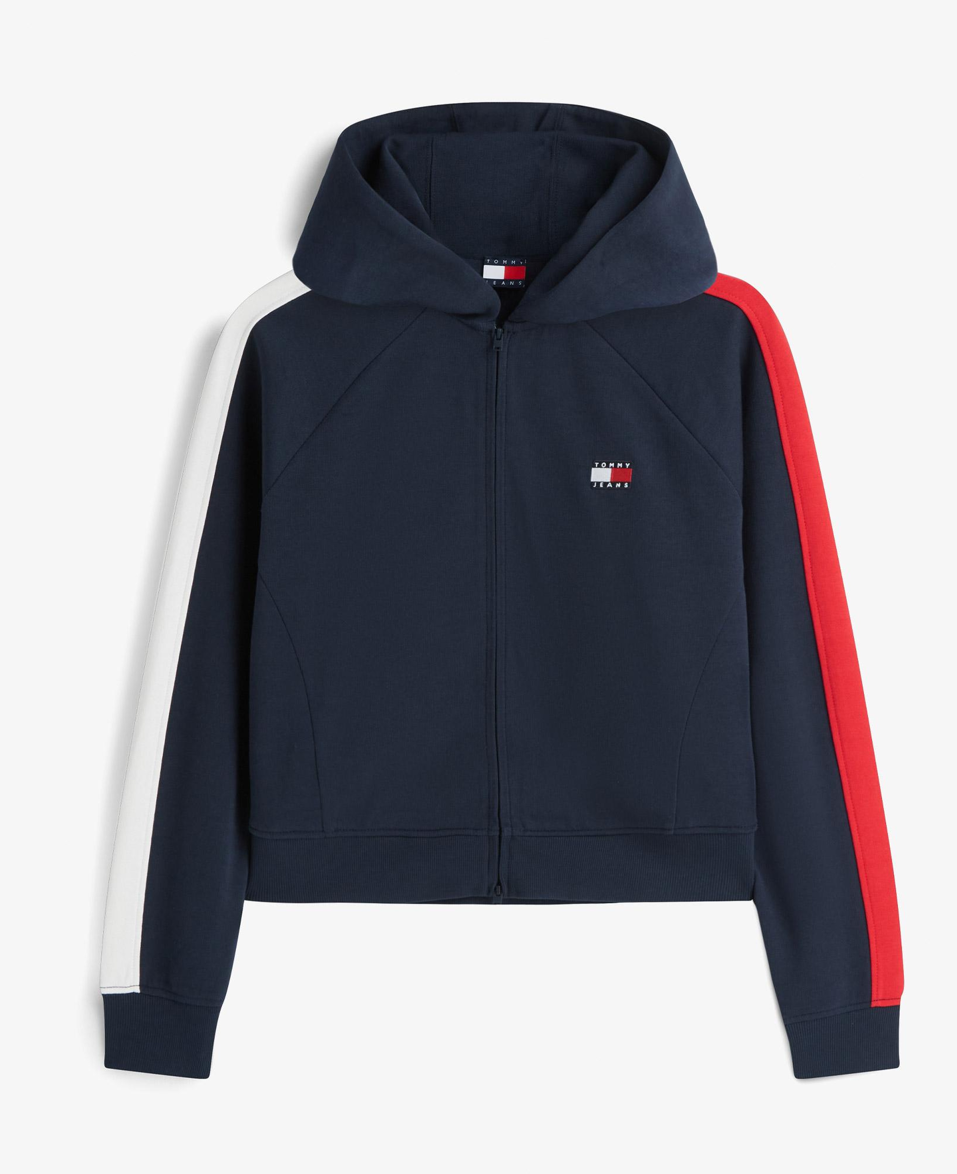 Tommy Hilfiger Badge Track Hood Kadın Mavi Sweatshirt