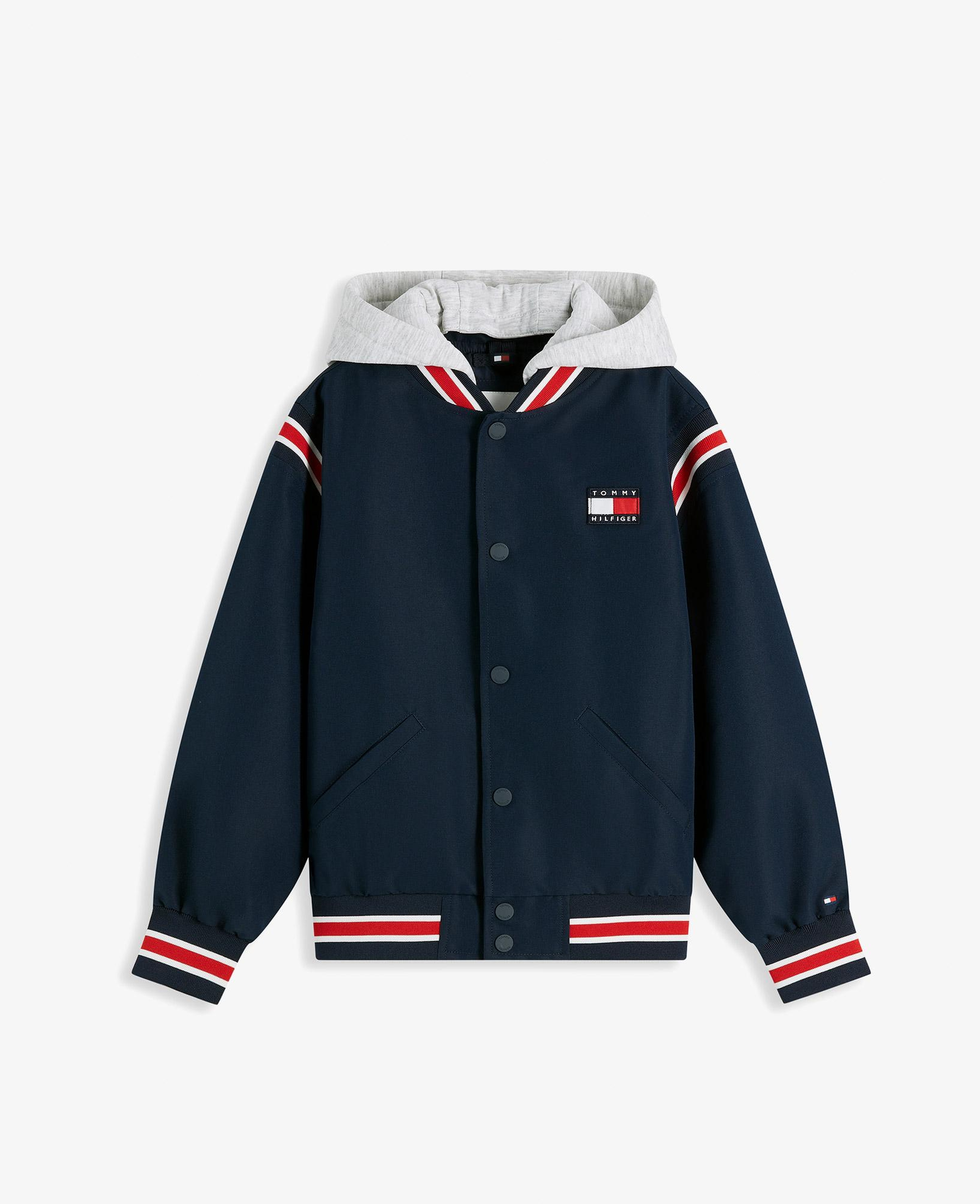 Tommy Hilfiger Hooded Bomber Çocuk Mavi Ceket