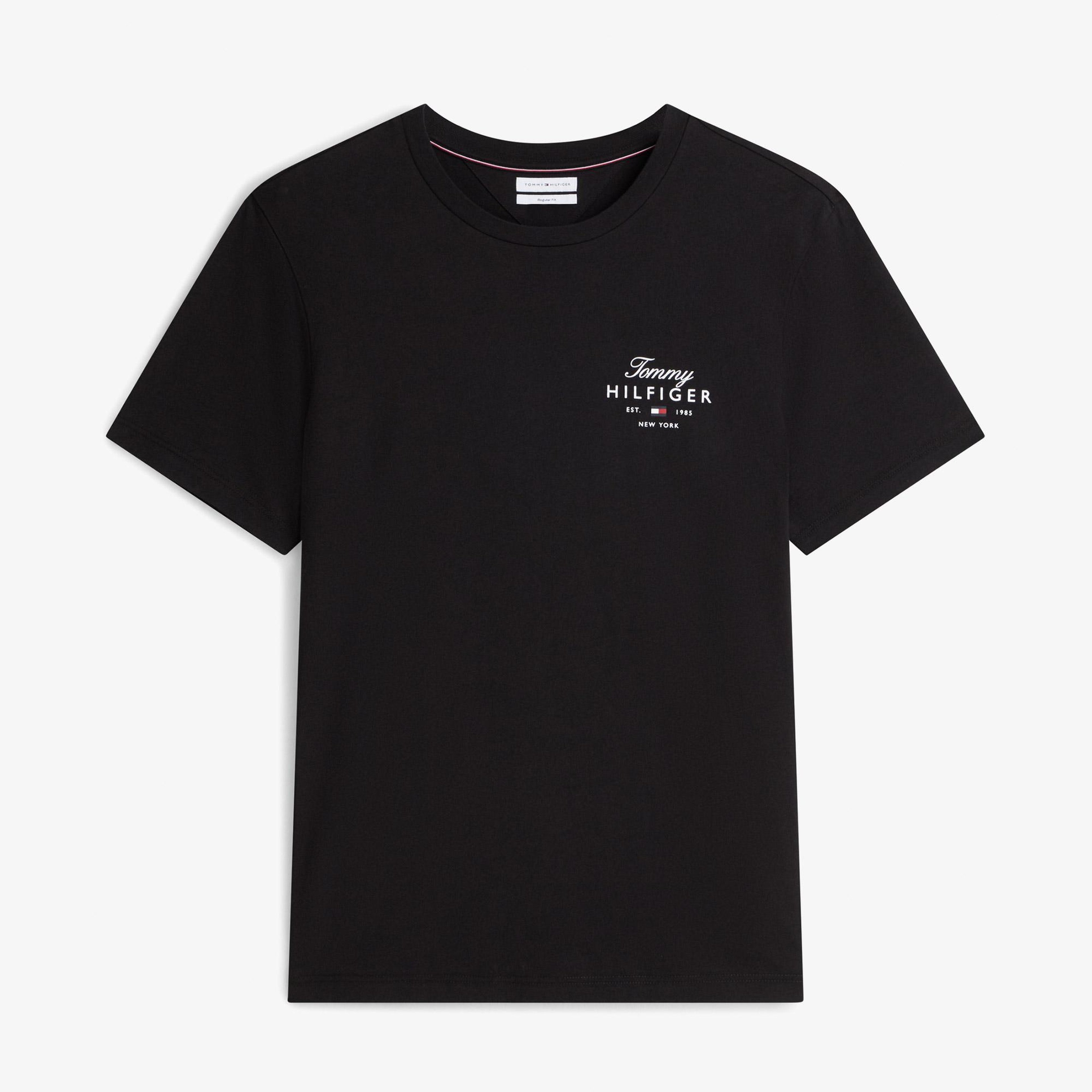 Tommy Hilfiger Script Stack Regular Erkek Siyah T-Shirt