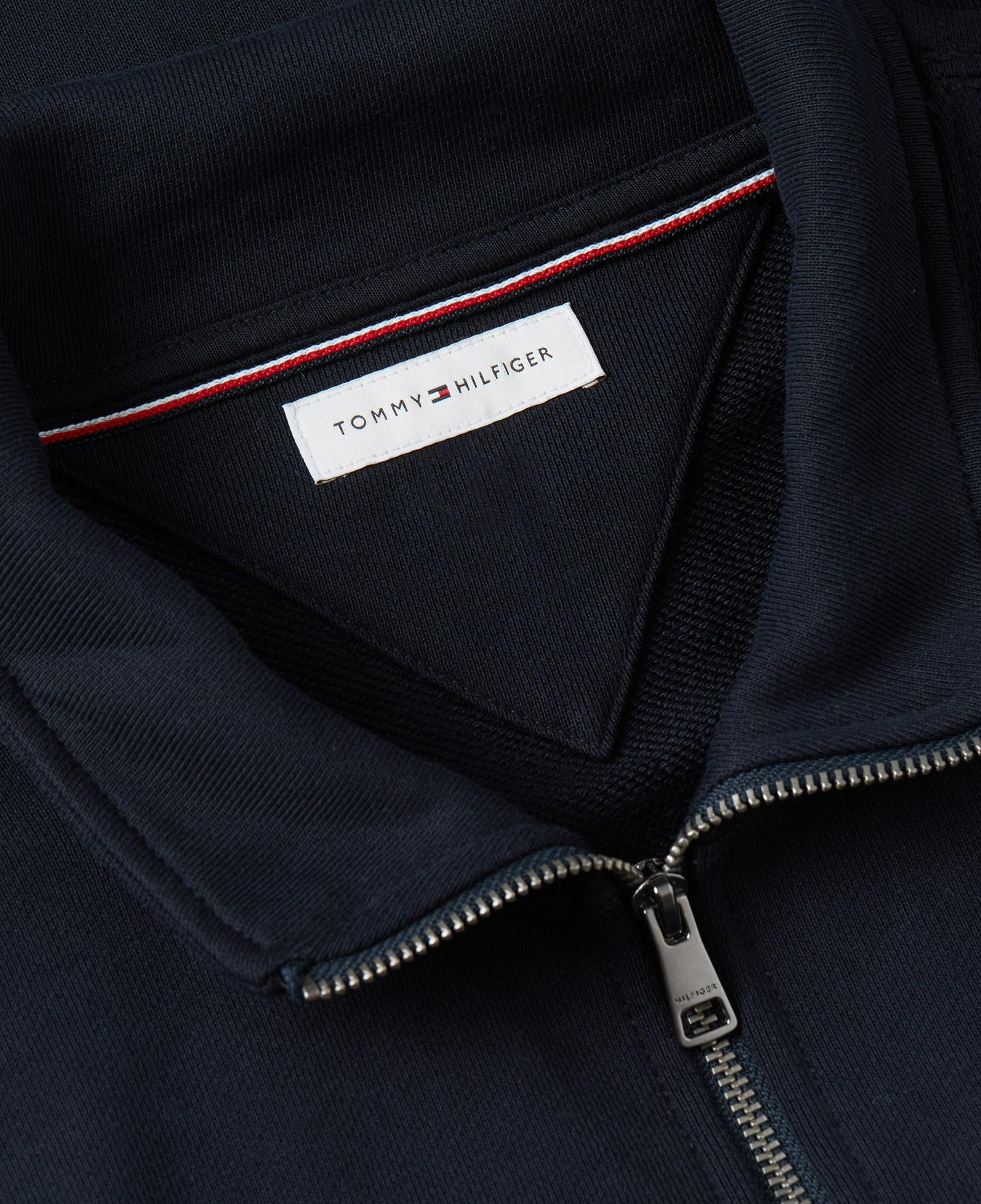 Tommy Hilfiger Essential Terry New 1/4 Zip Erkek Mavi Sweatshirt