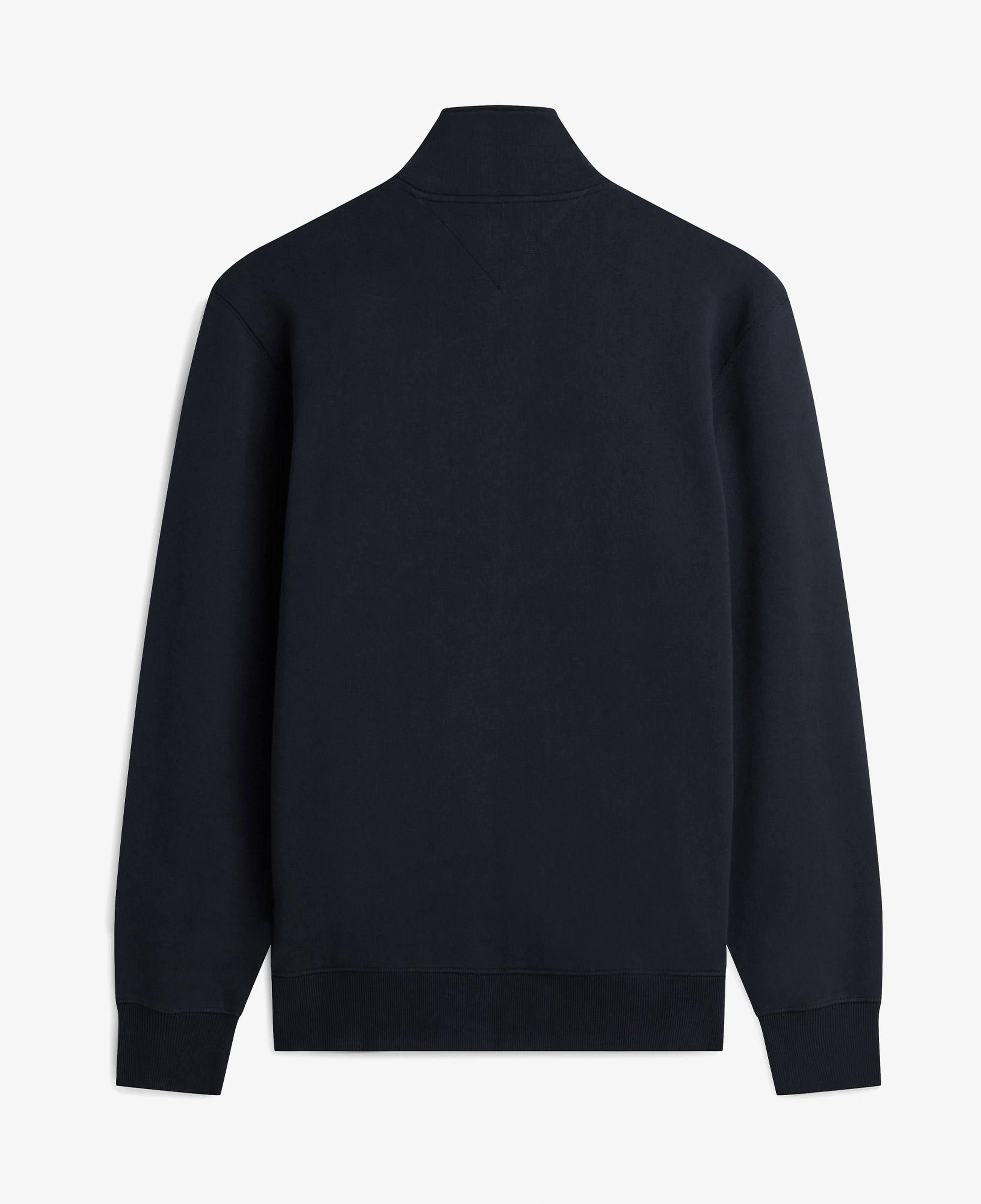 Tommy Hilfiger Essential Terry New 1/4 Zip Erkek Mavi Sweatshirt