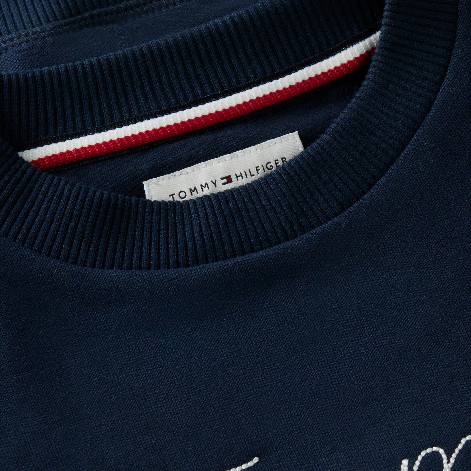 Tommy Hilfiger Crew Neck Çocuk Mavi Sweatshirt