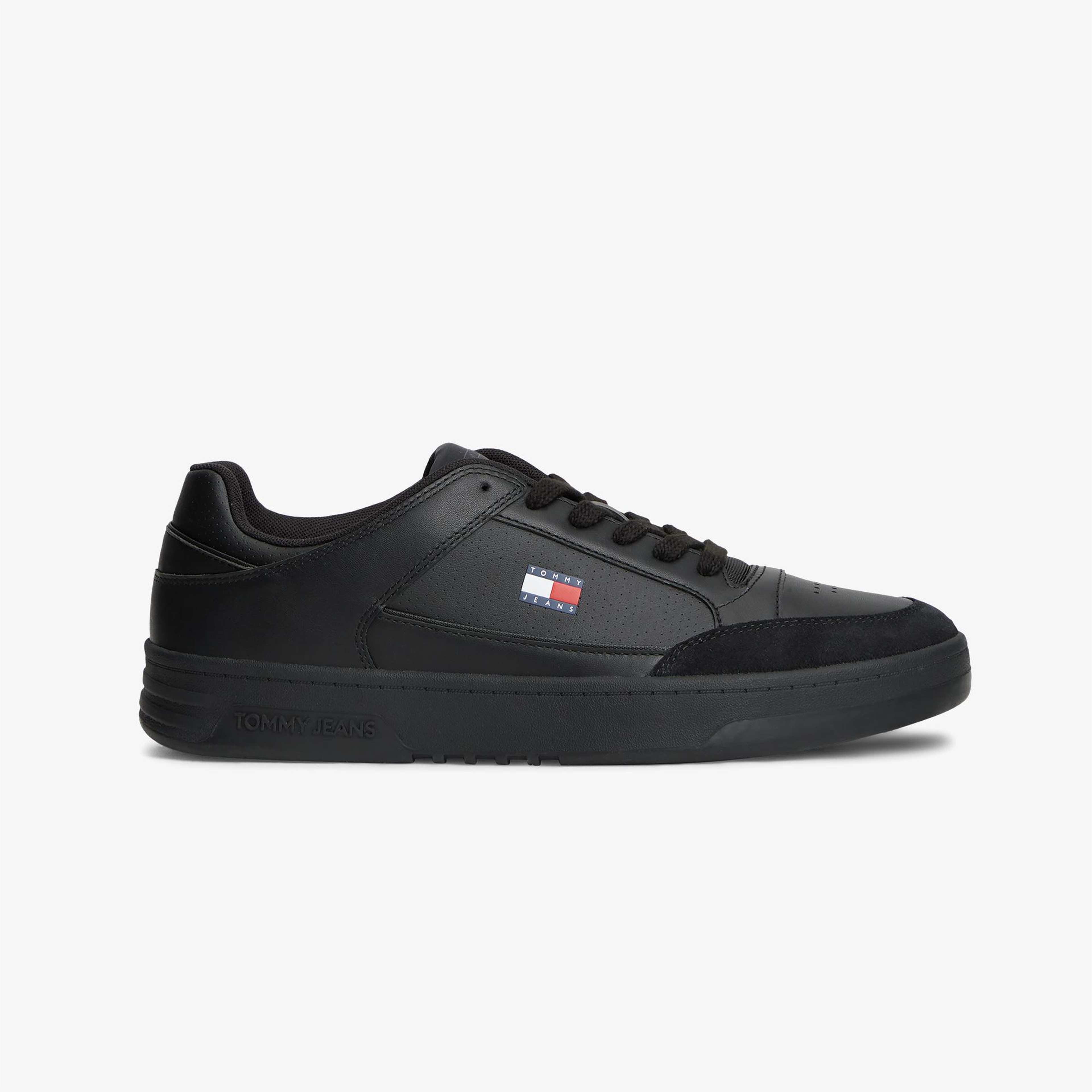 Tommy Hilfiger Cupsole Leather Erkek Siyah Sneaker