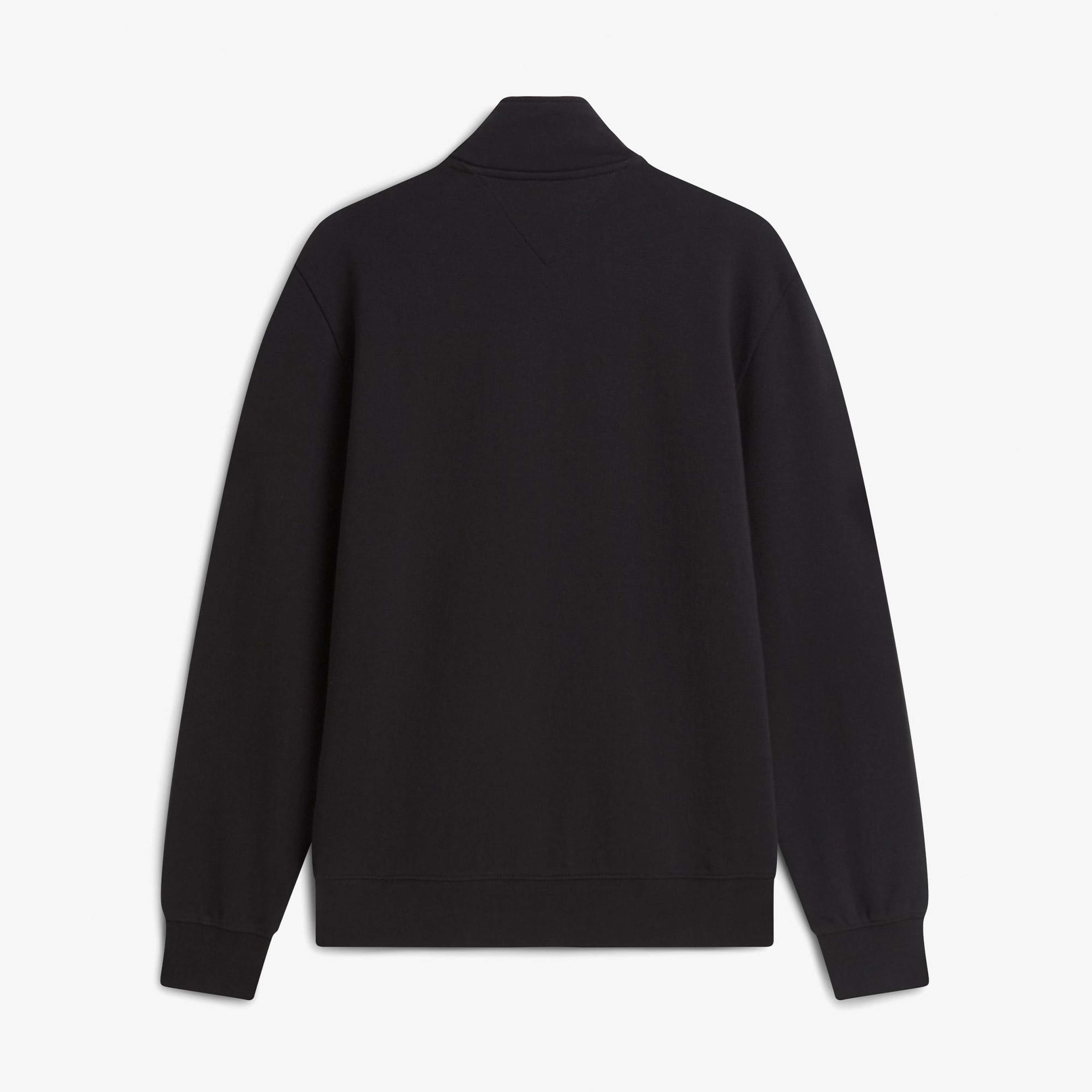 Tommy Hilfiger Script Stack Stand Collar Erkek Siyah Sweatshirt