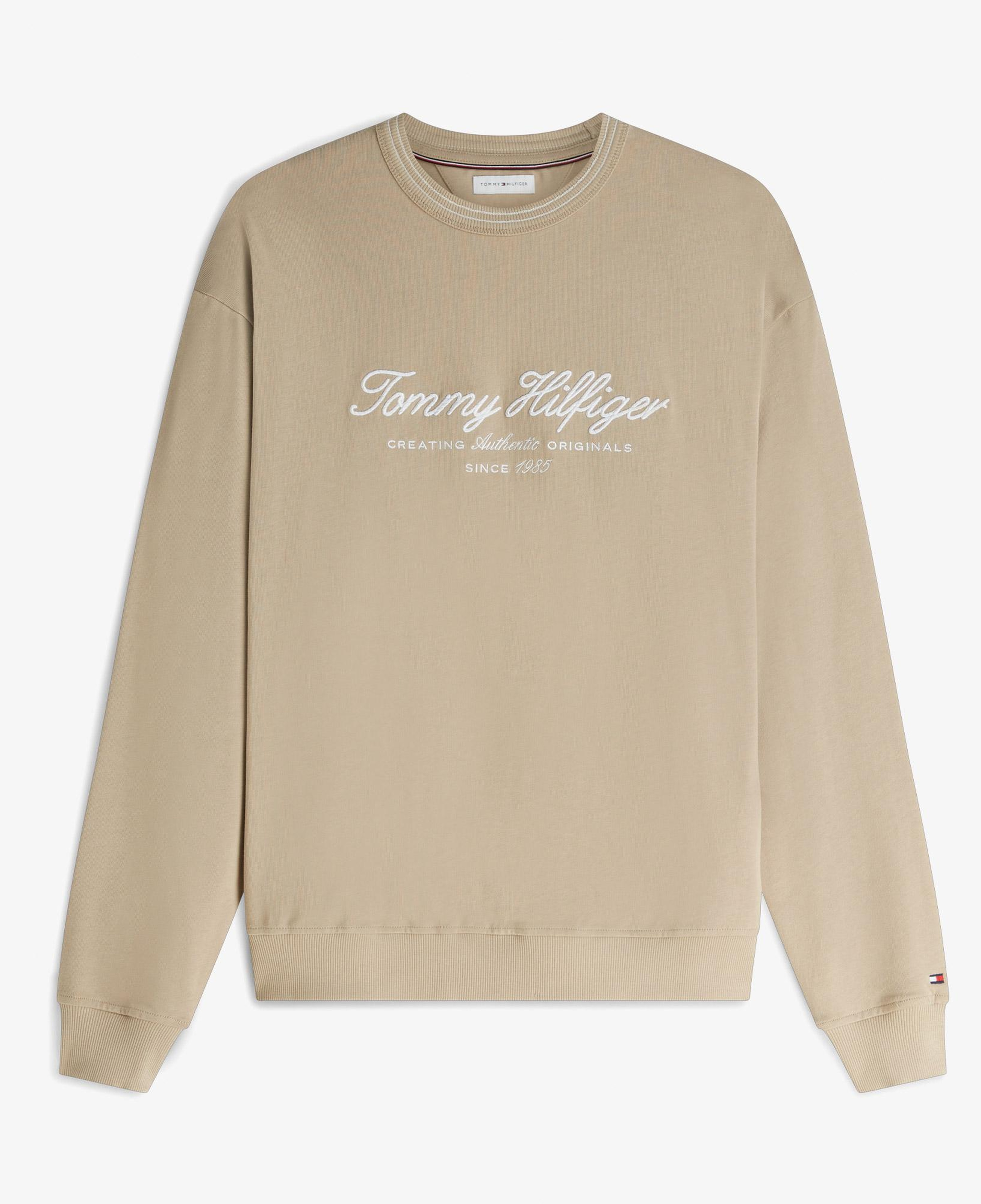 Tommy Hilfiger Nautical Tipped Collar Erkek Bej Sweatshirt