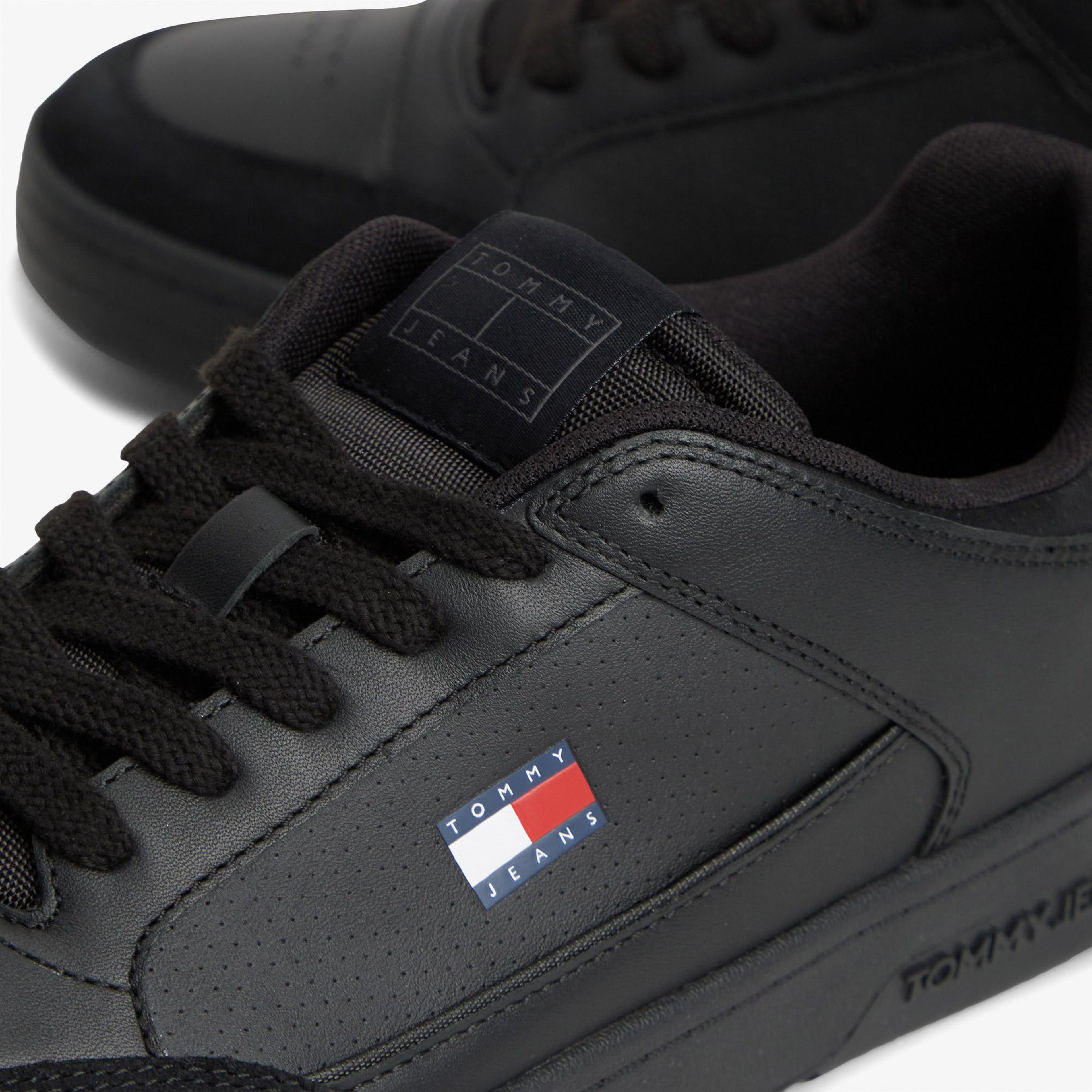 Tommy Hilfiger Cupsole Leather Erkek Siyah Sneaker