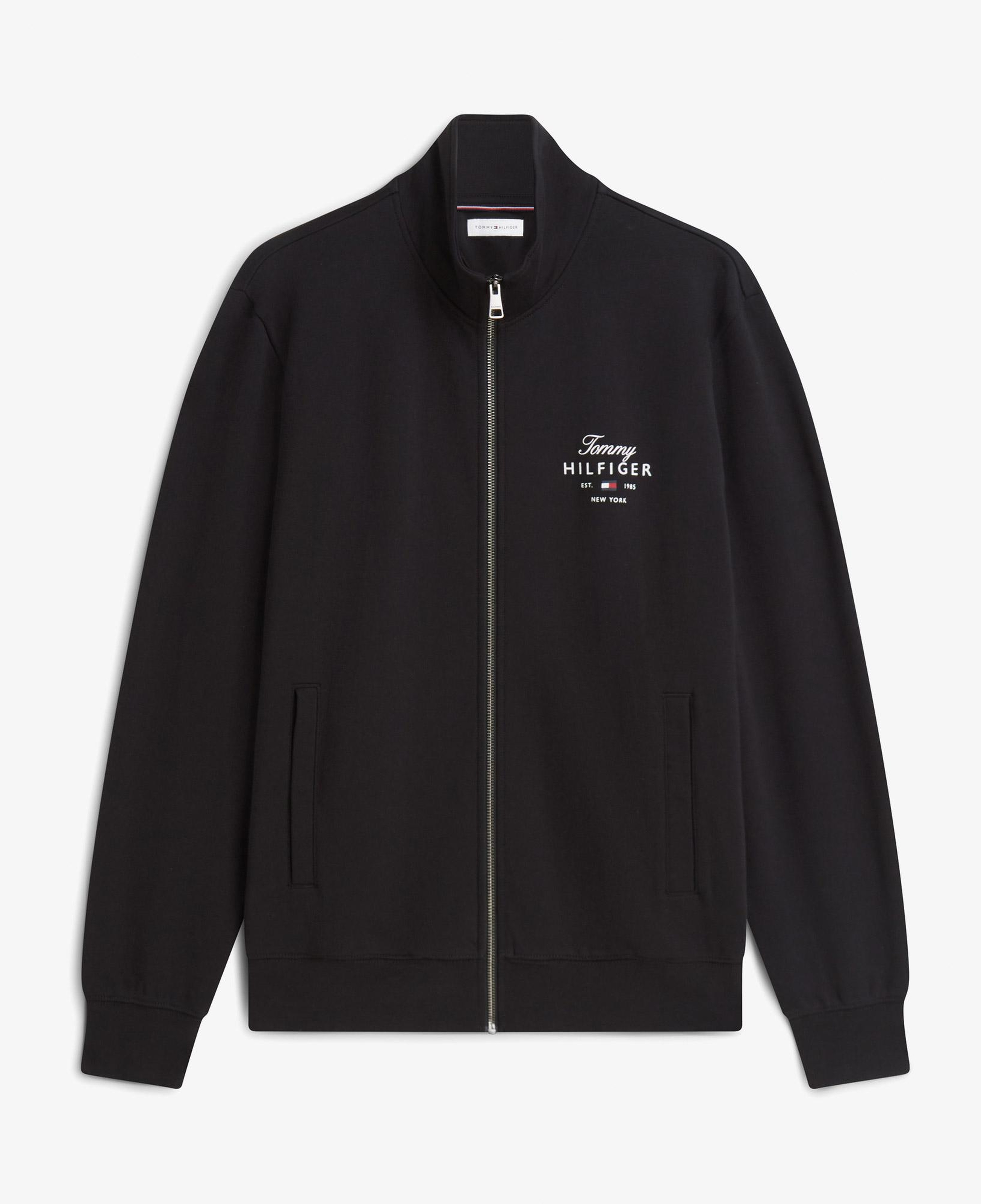 Tommy Hilfiger Script Stack Stand Collar Erkek Siyah Sweatshirt
