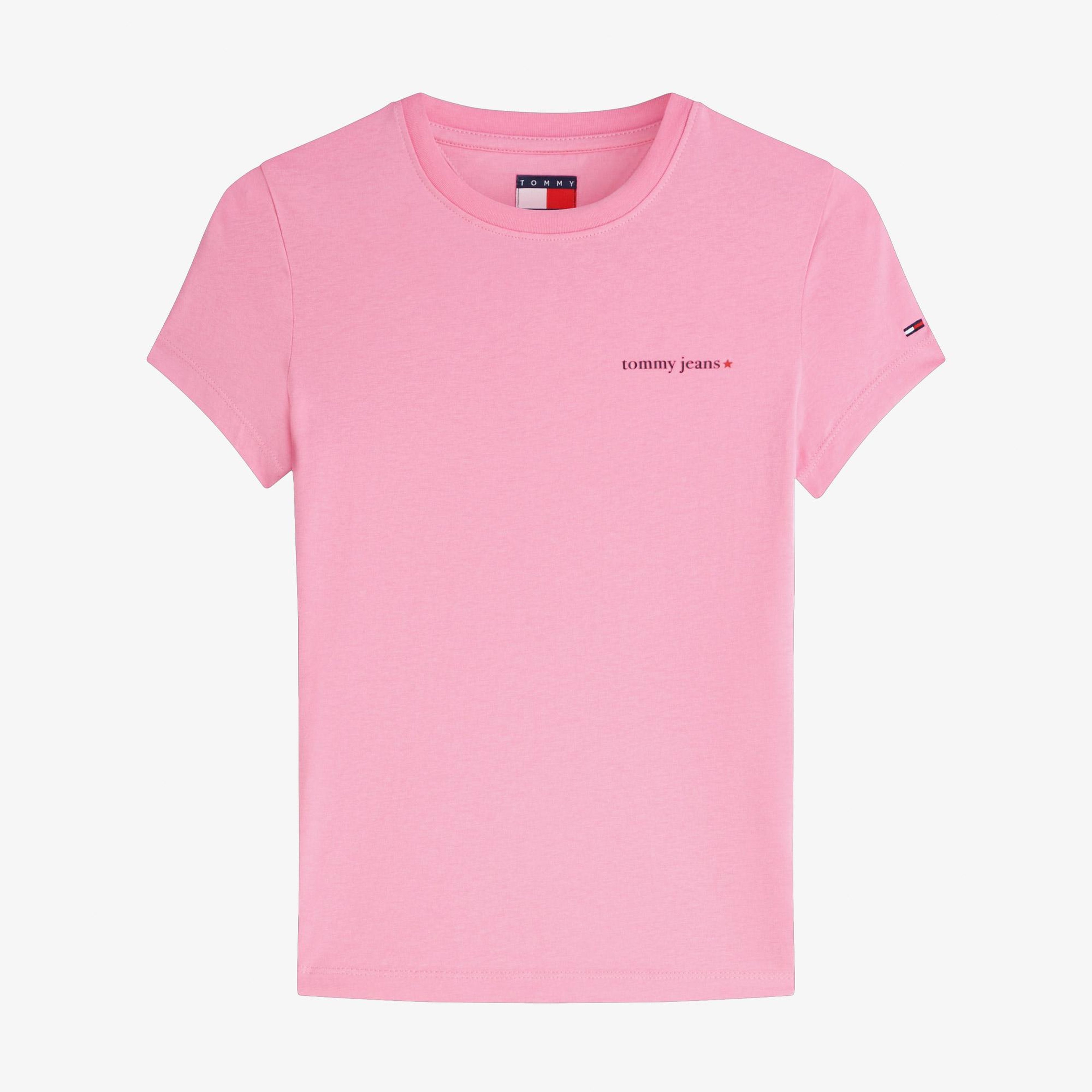 Tommy Hilfiger Slim Essential Logo 1 Kadın Pembe T-Shirt