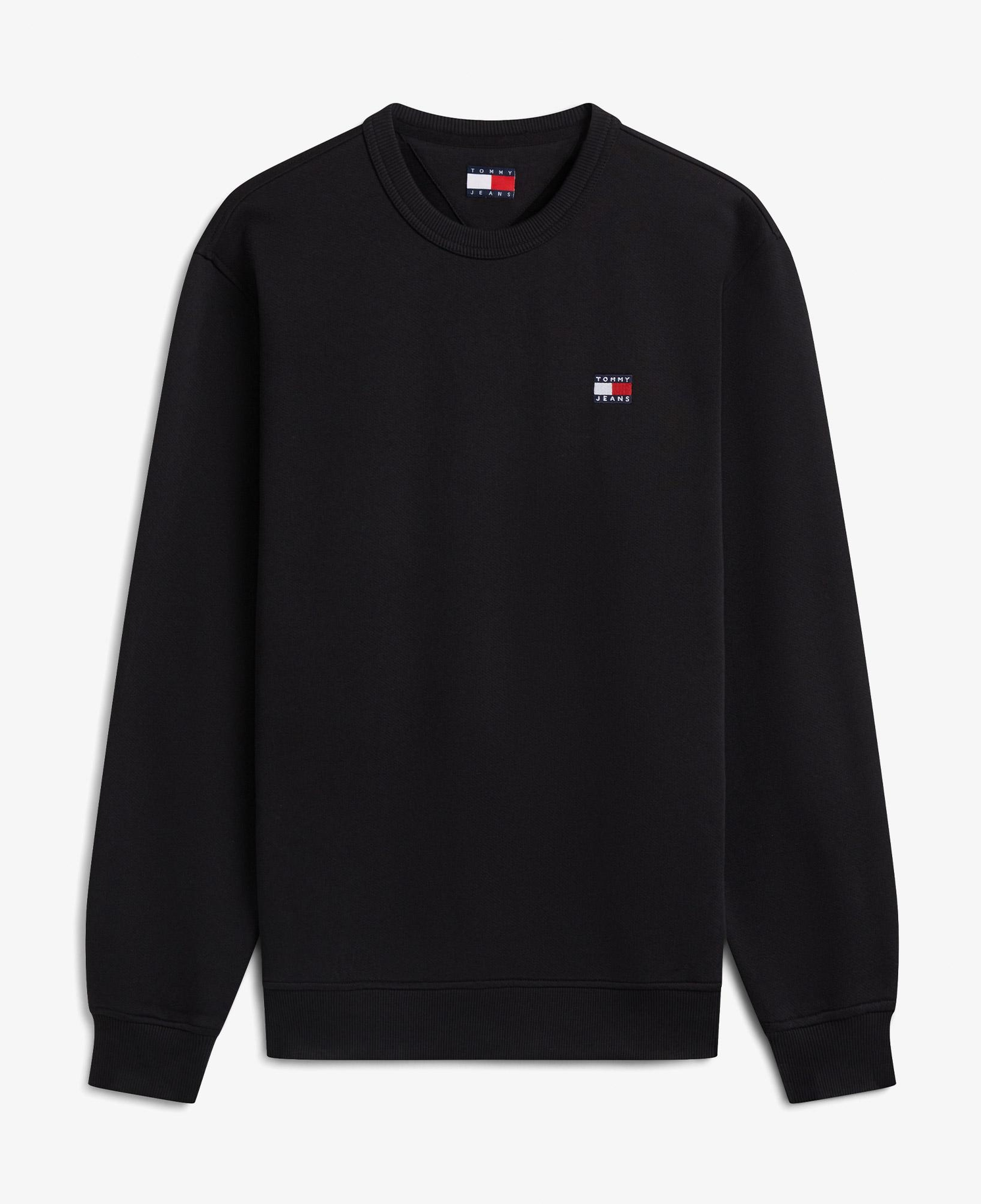 Tommy Hilfiger Badge Crew Erkek Siyah Sweatshirt