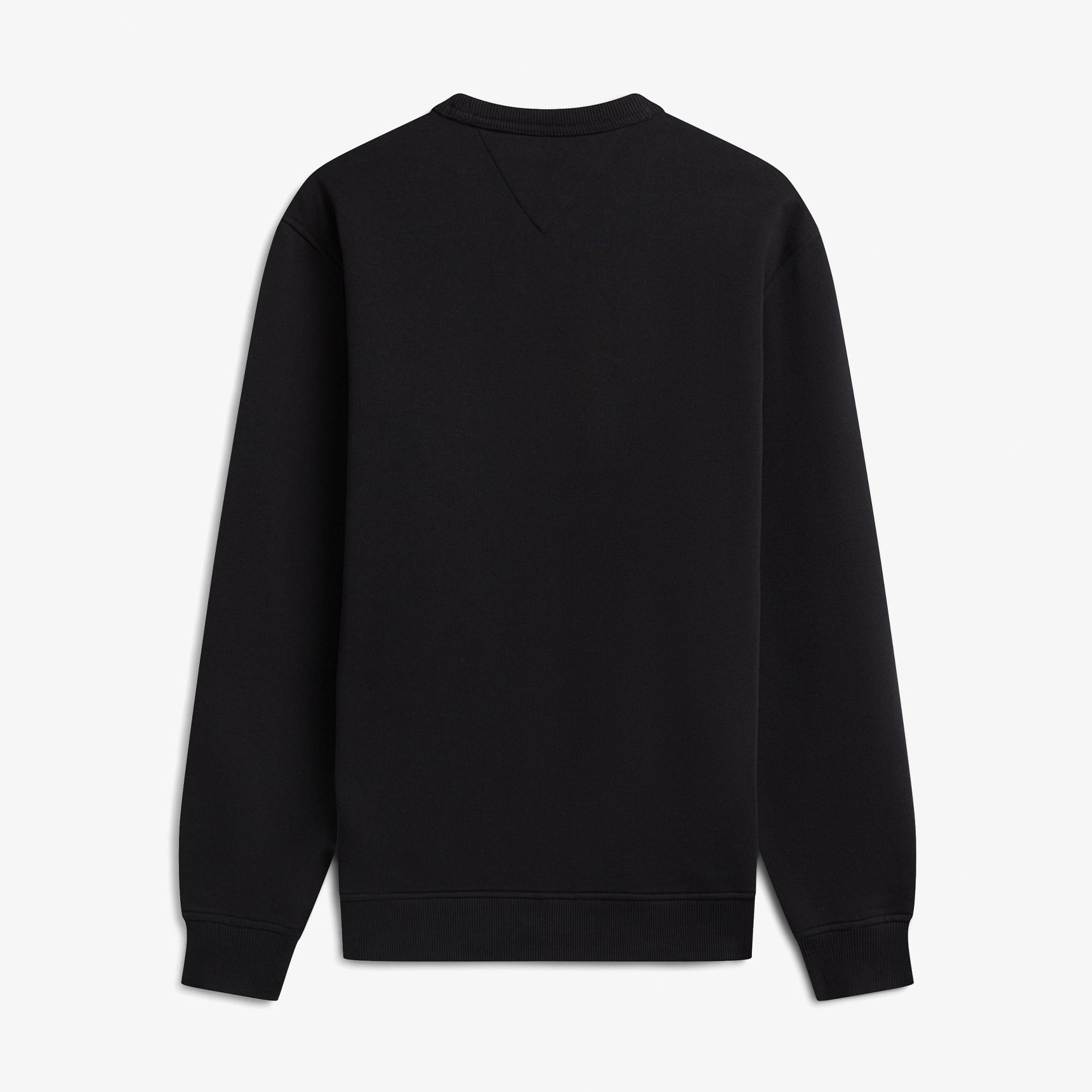 Tommy Hilfiger Badge Crew Erkek Siyah Sweatshirt