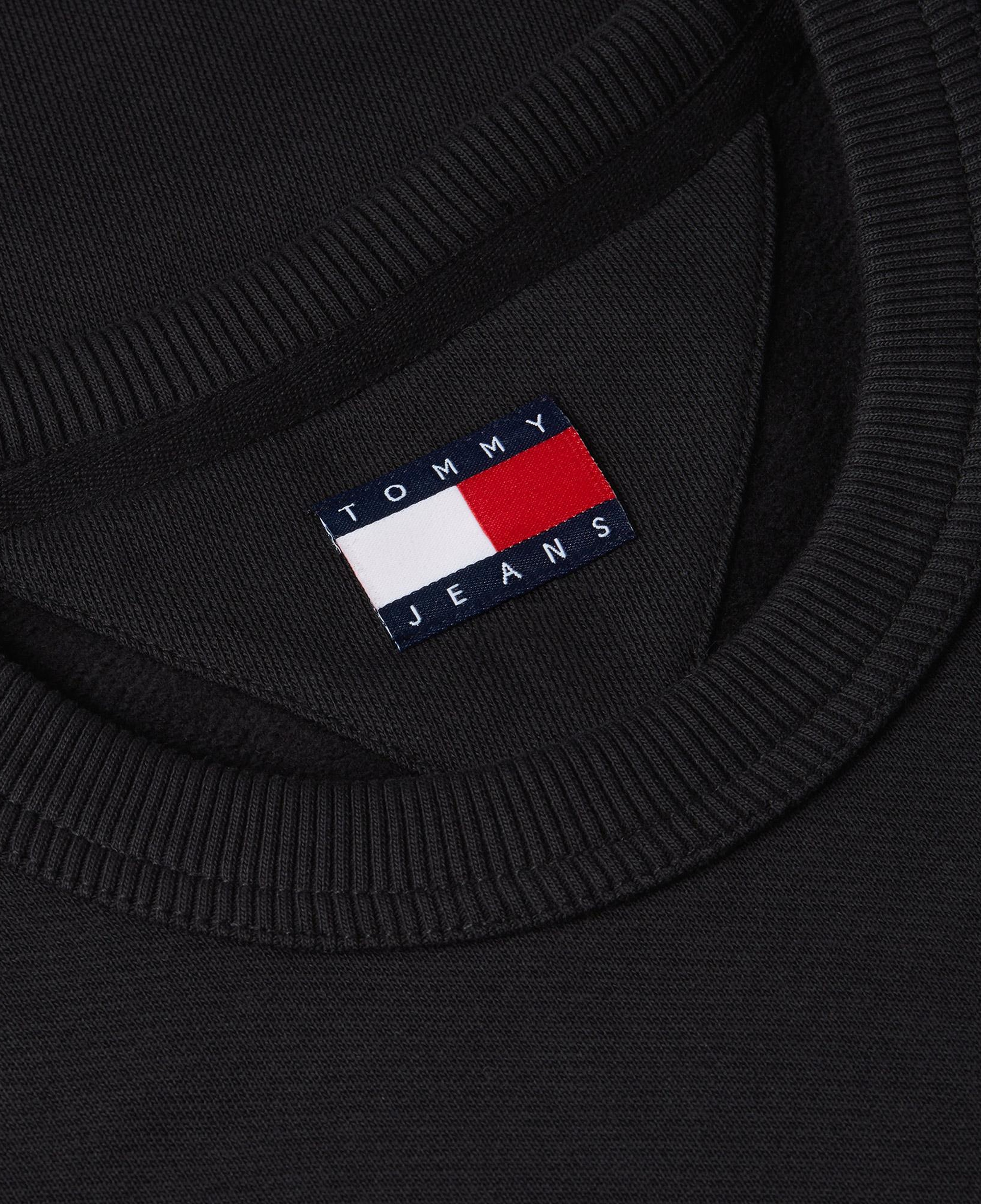 Tommy Hilfiger Badge Crew Erkek Siyah Sweatshirt