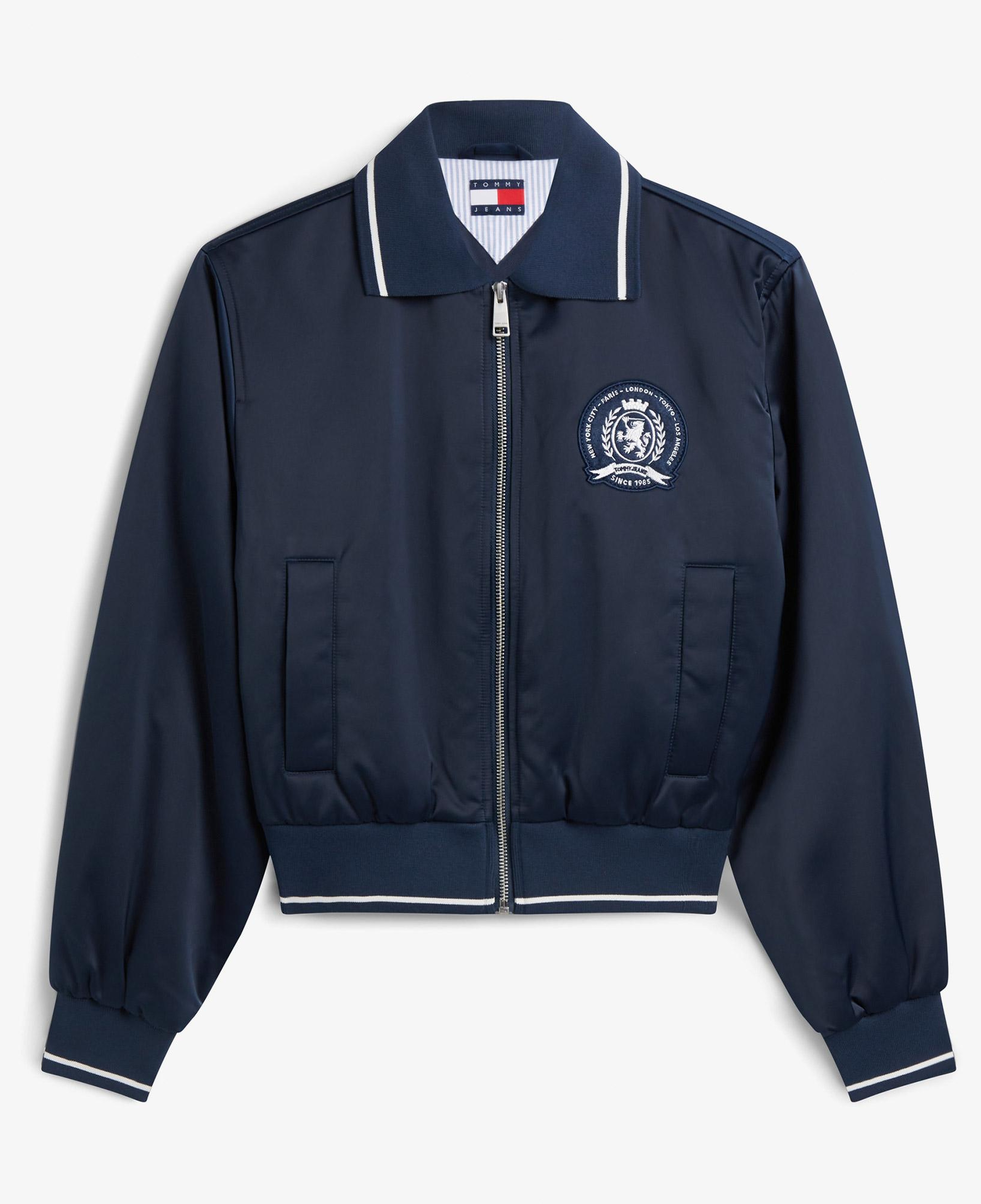 Tommy Hilfiger Collar Satin Varsity Kadın Mavi Ceket