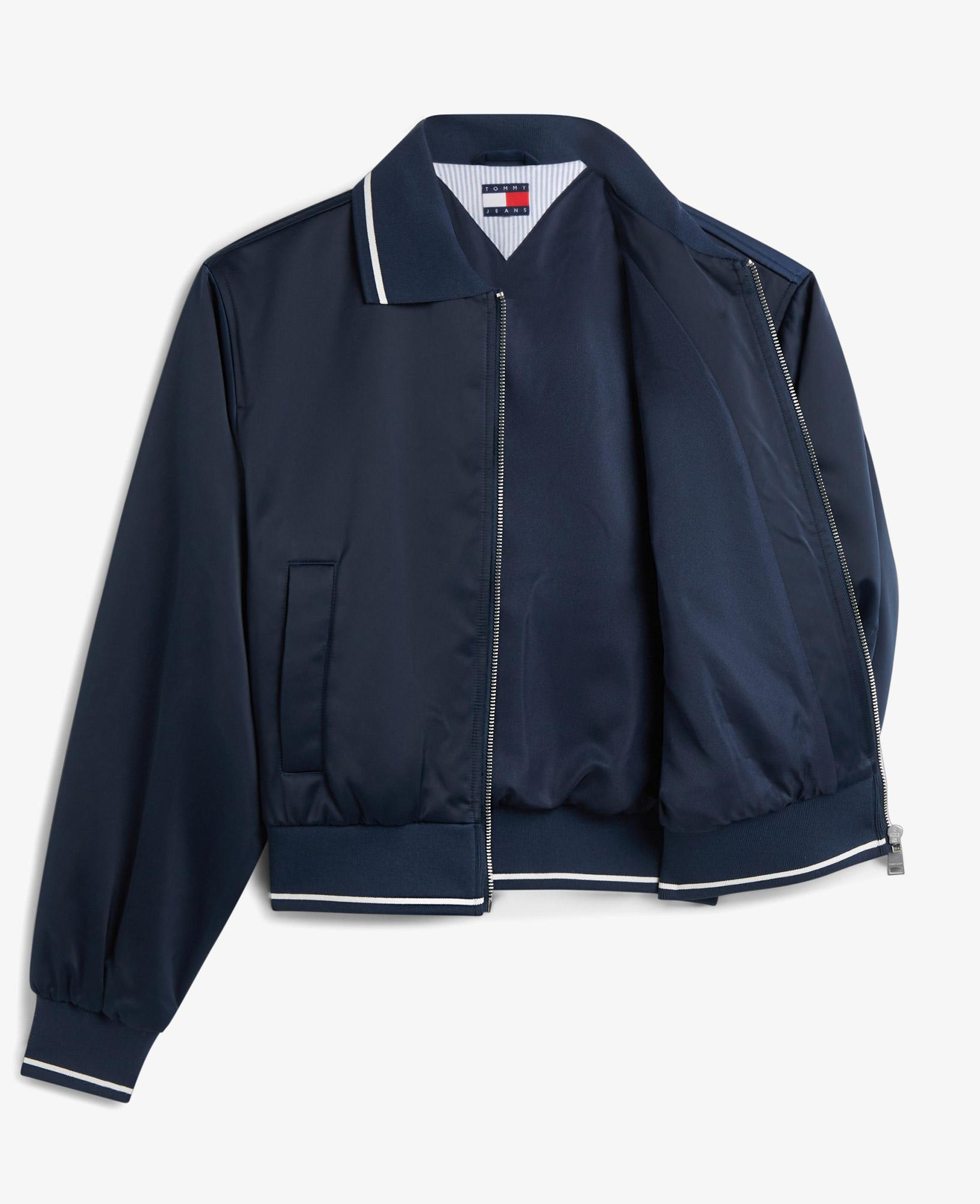 Tommy Hilfiger Collar Satin Varsity Kadın Mavi Ceket