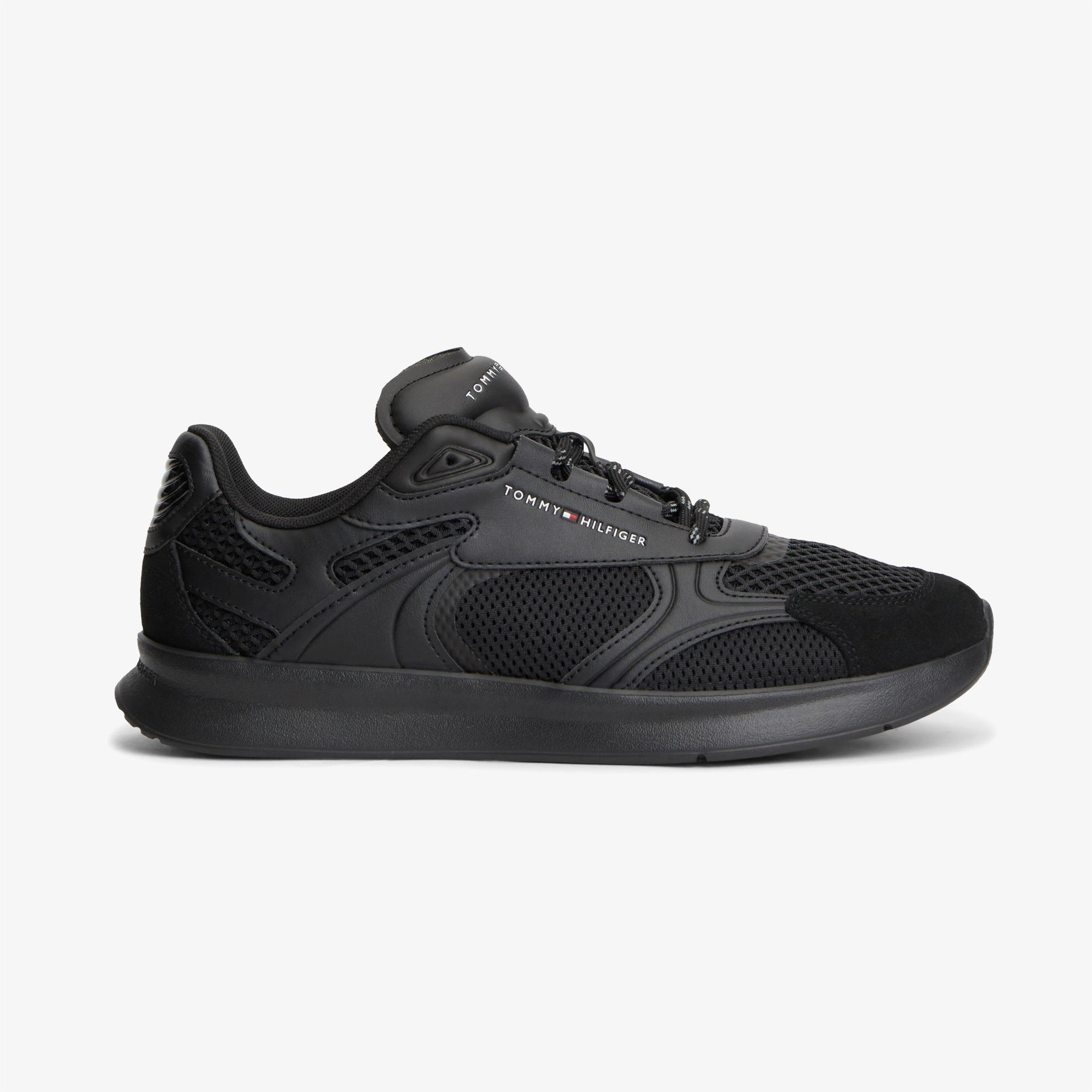 Tommy Hilfiger Lightweight Runner Monocolor Erkek Siyah Sneaker