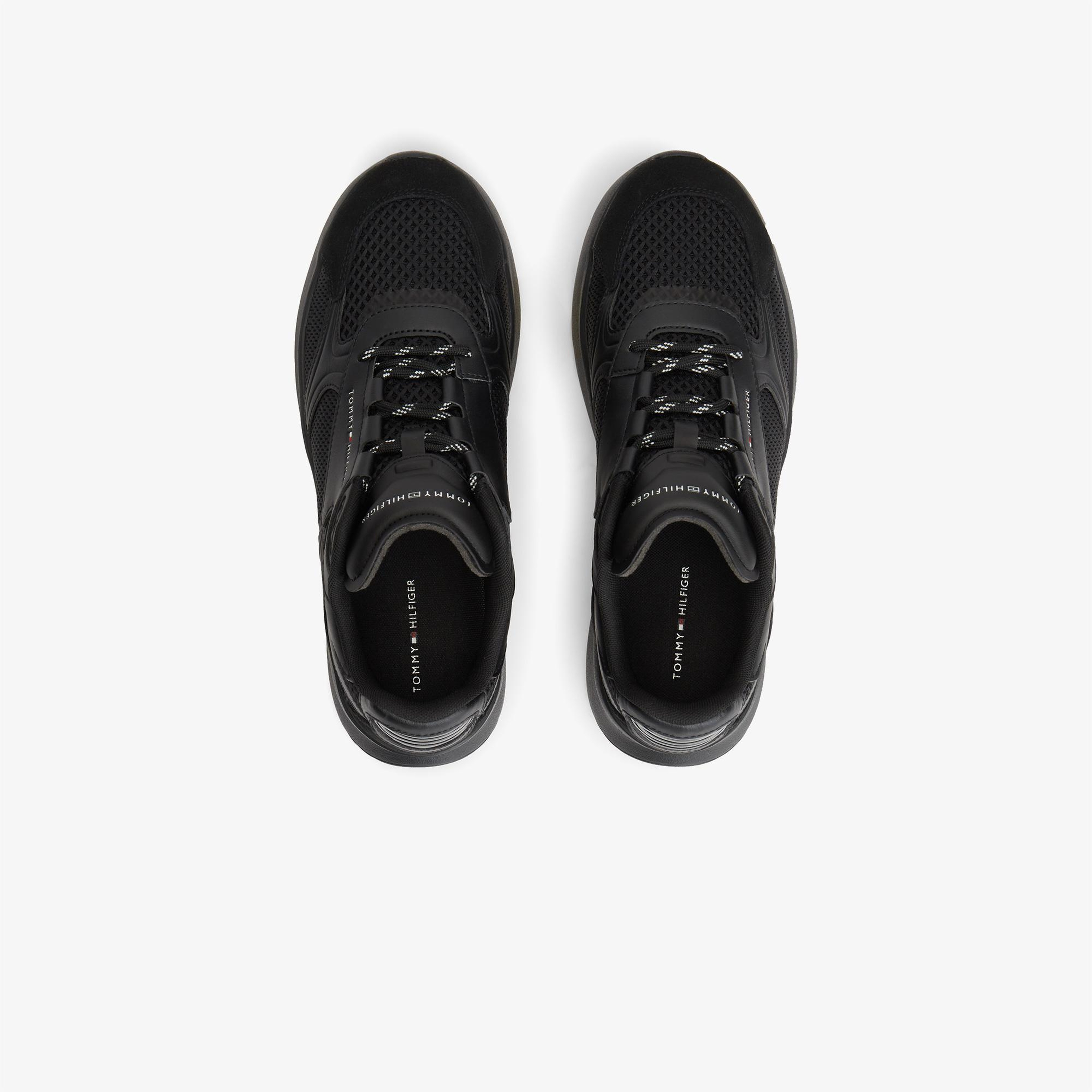 Tommy Hilfiger Lightweight Runner Monocolor Erkek Siyah Sneaker