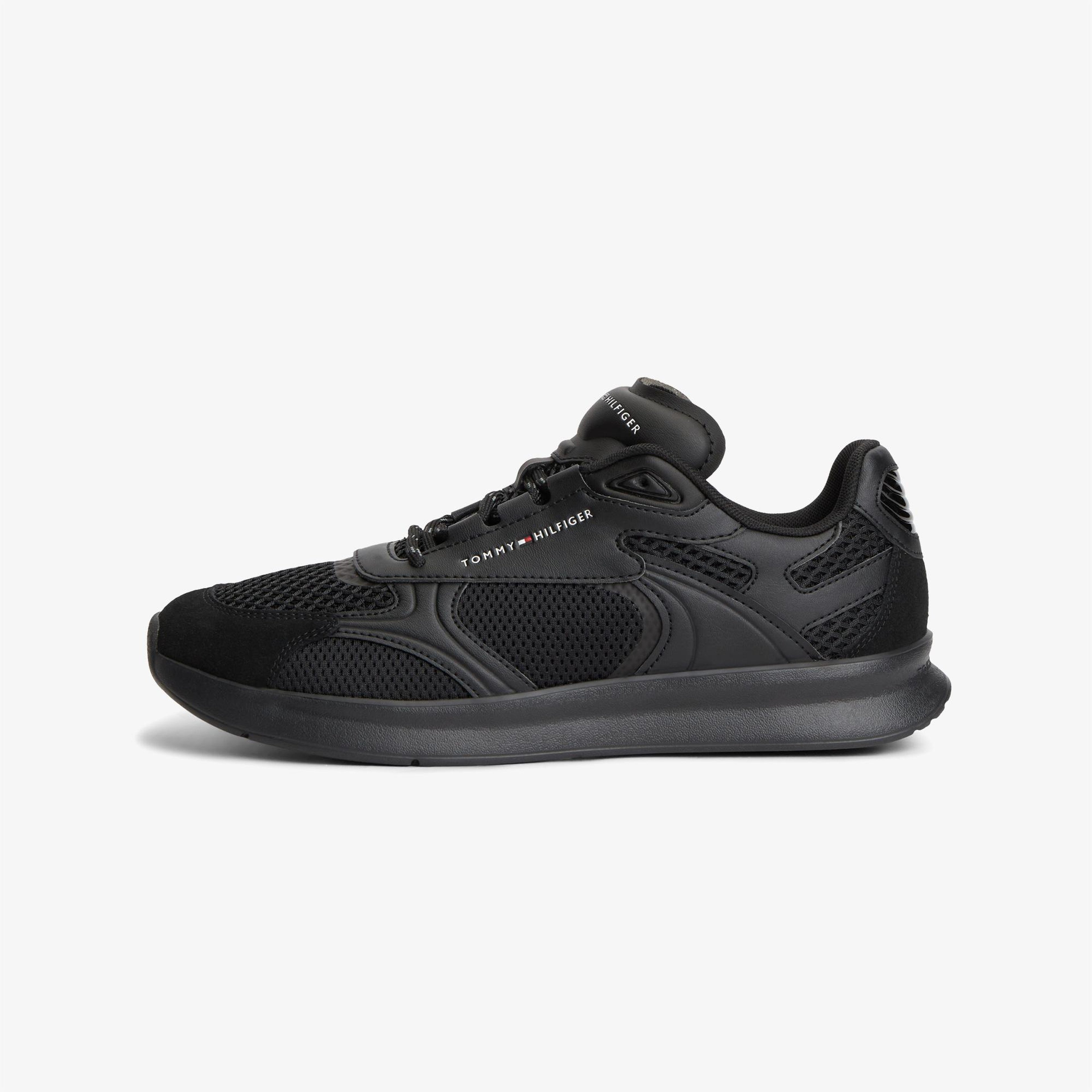 Tommy Hilfiger Lightweight Runner Monocolor Erkek Siyah Sneaker