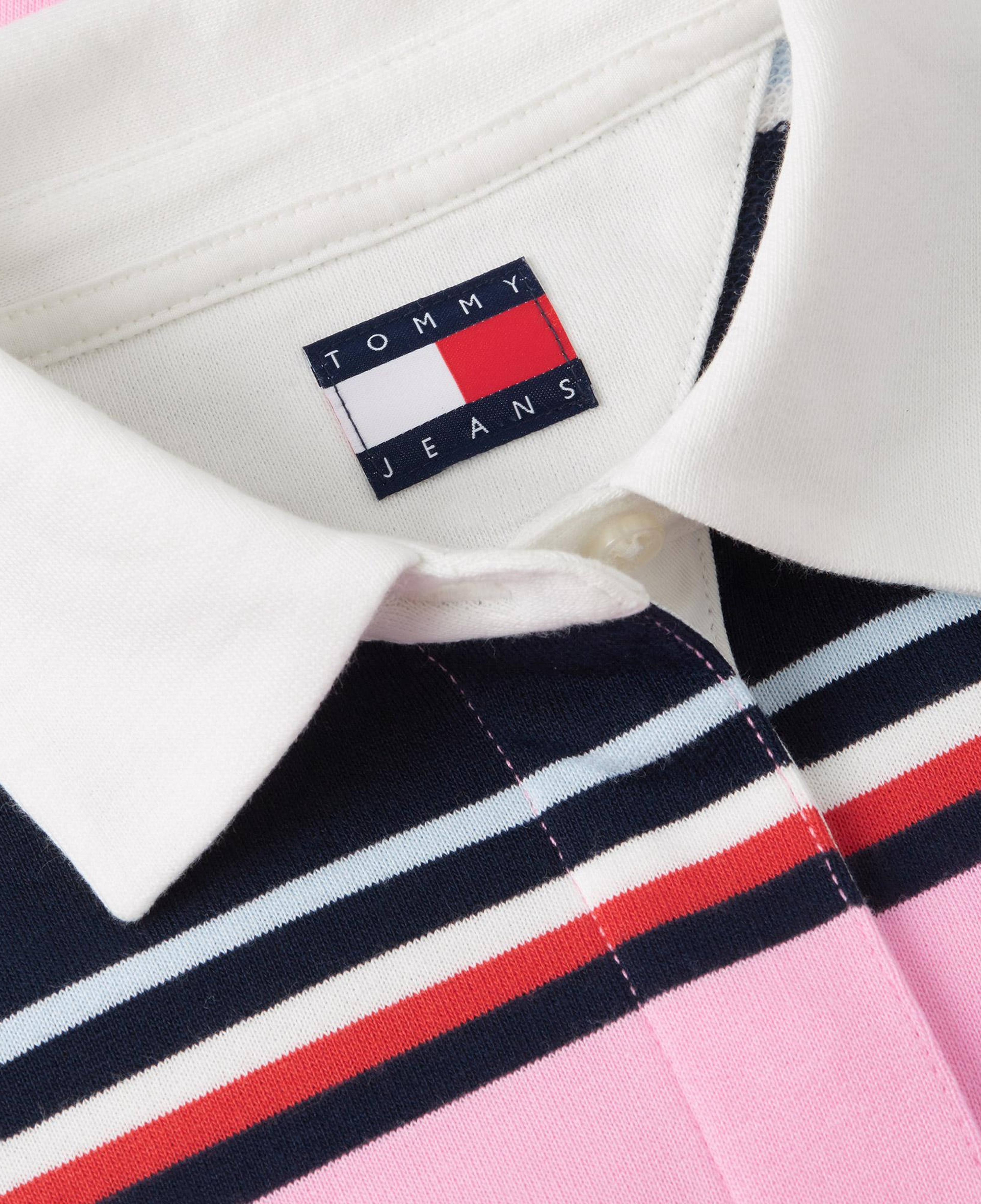 Tommy Hilfiger Multi Stripe Rugby Kadın Pembe Sweatshirt