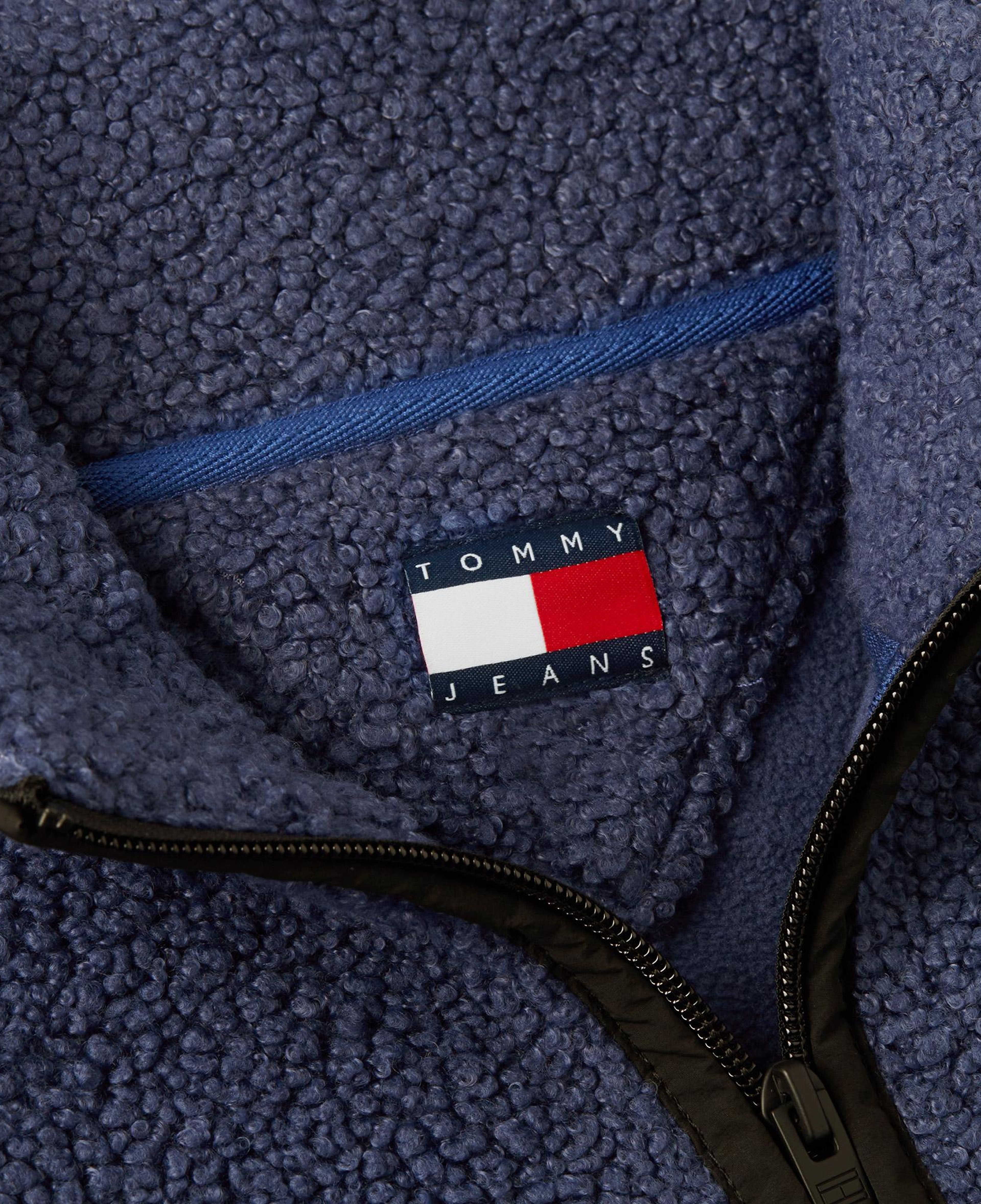 Tommy Hilfiger Badge Zip-Thru Teddy Erkek Mavi Polar Sweatshirt