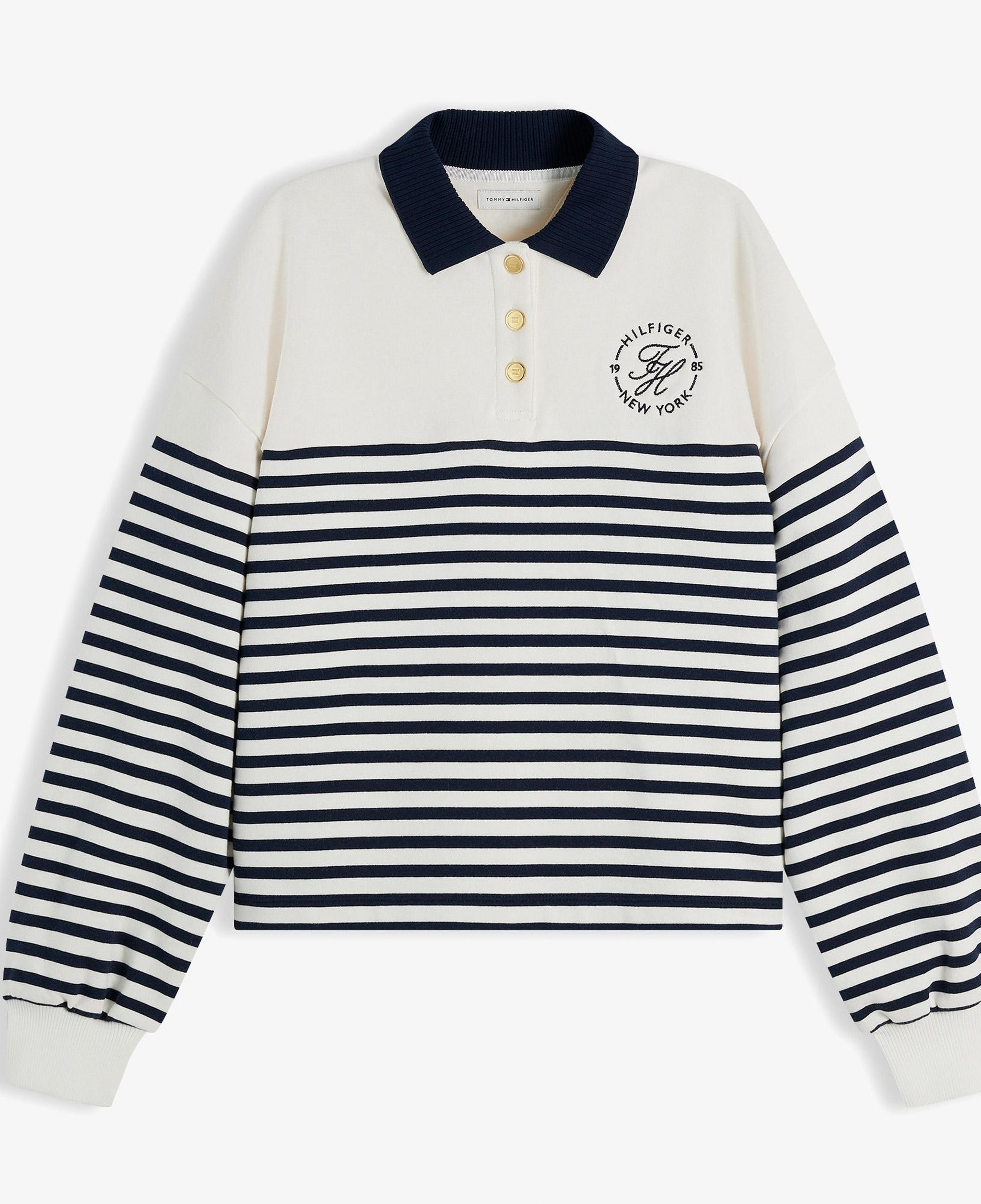 Tommy Hilfiger Roundal Collar Kadın Beyaz Sweatshirt