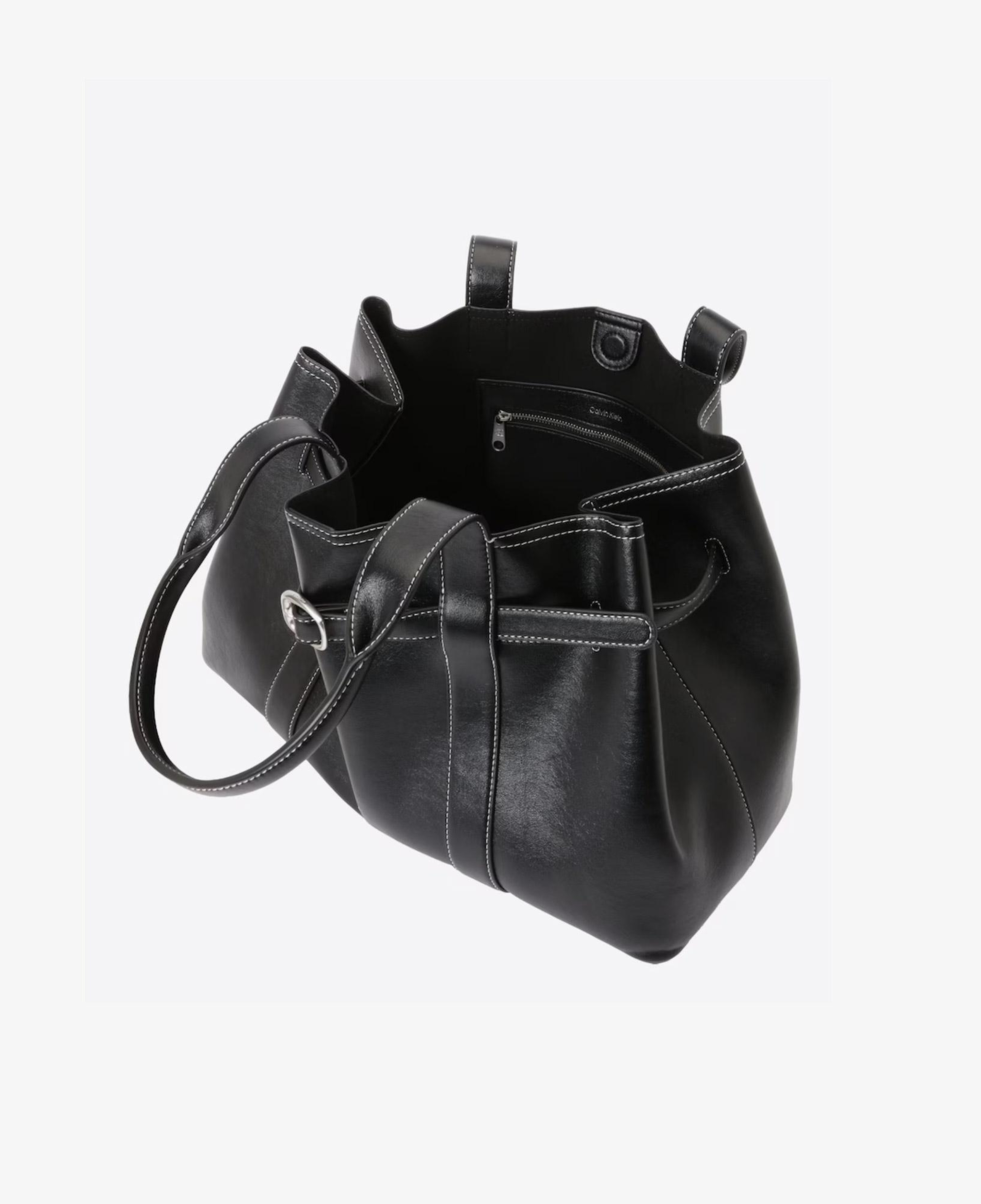 Calvin Klein Buckle Medium Work Kadın Siyah Tote El Çantası