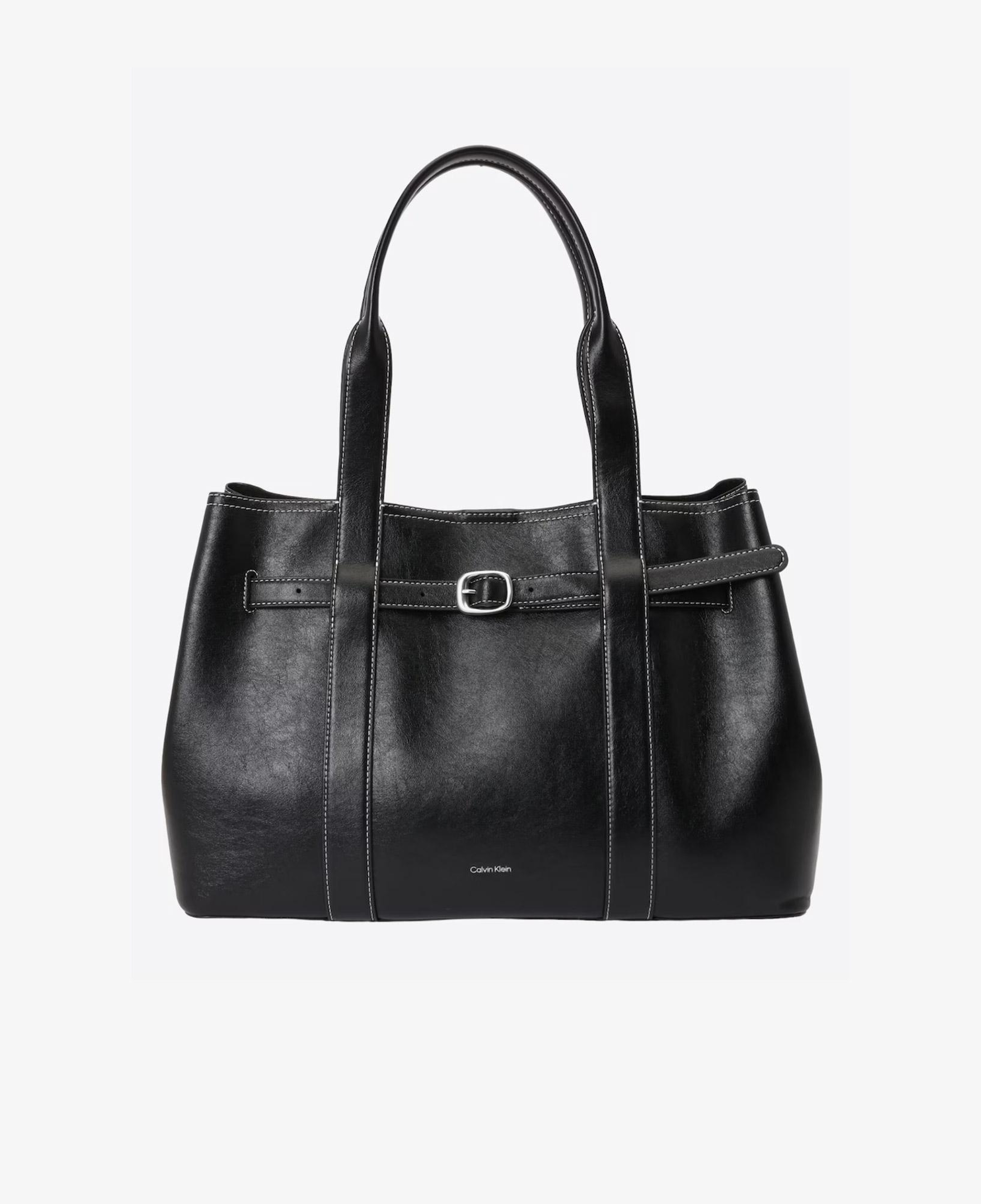 Calvin Klein Buckle Medium Work Kadın Siyah Tote El Çantası