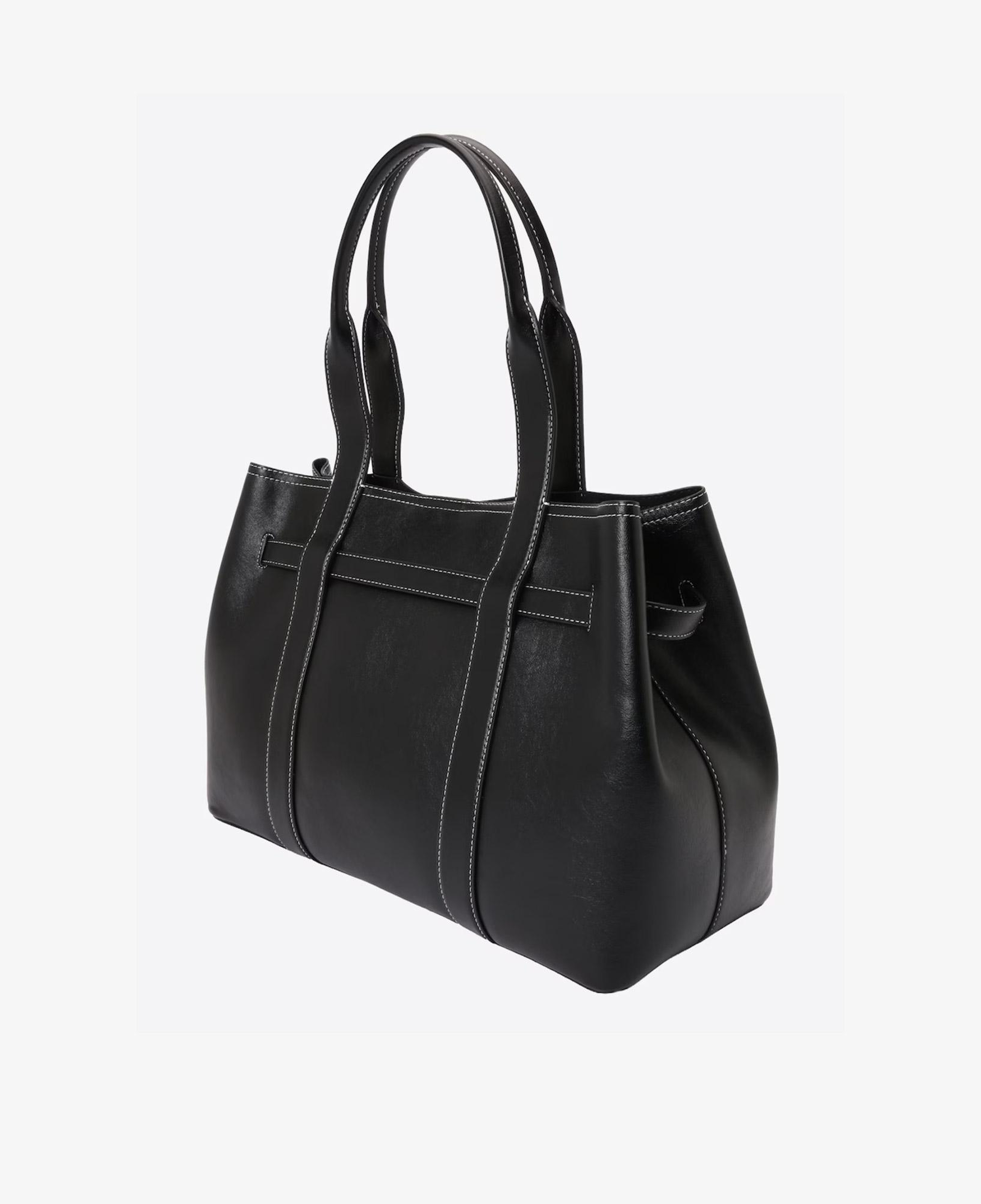 Calvin Klein Buckle Medium Work Kadın Siyah Tote El Çantası