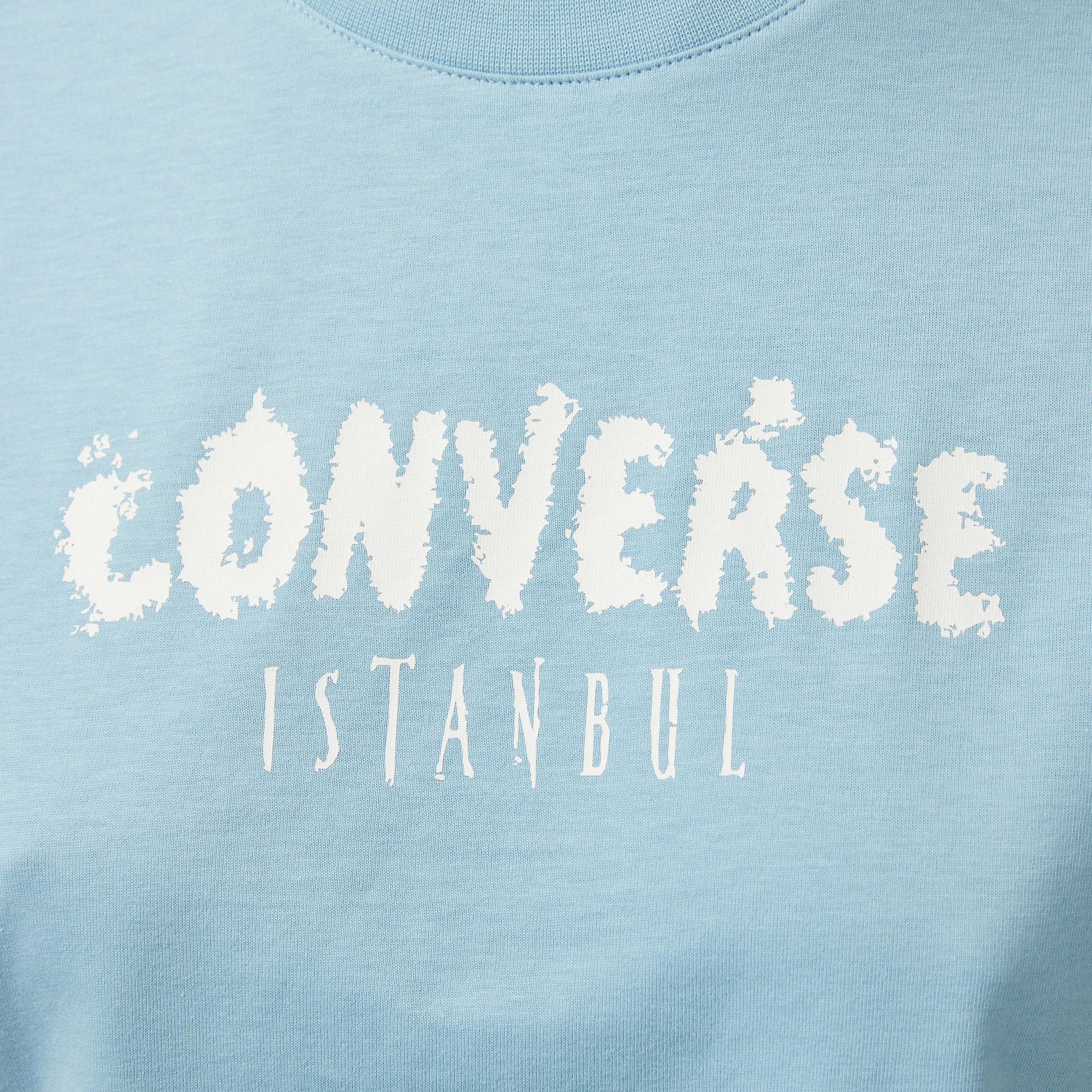 Converse Kadın Mavi Grafik Baskılı T-Shirt