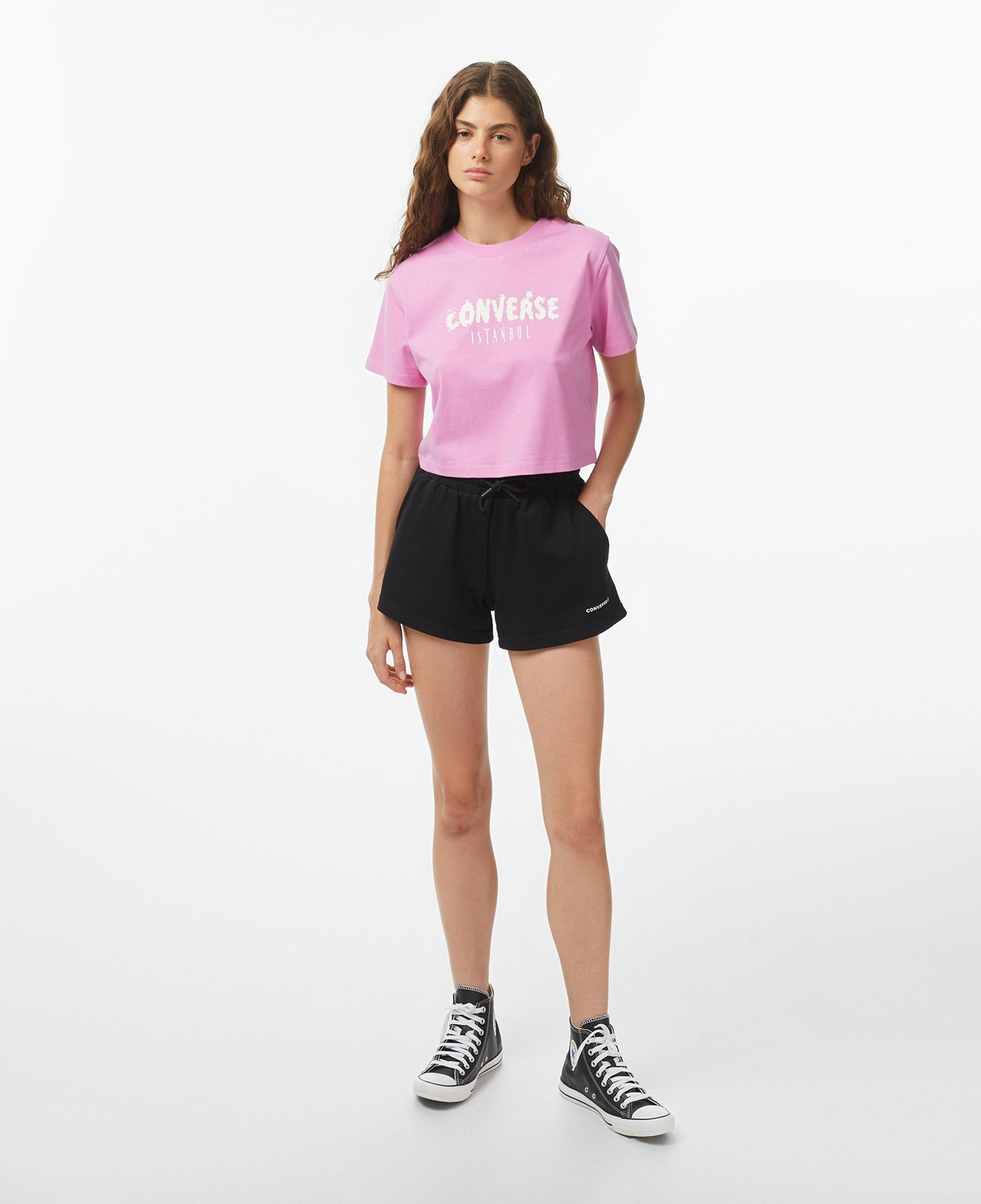 Converse Kadın Pembe Grafik Baskılı T-Shirt