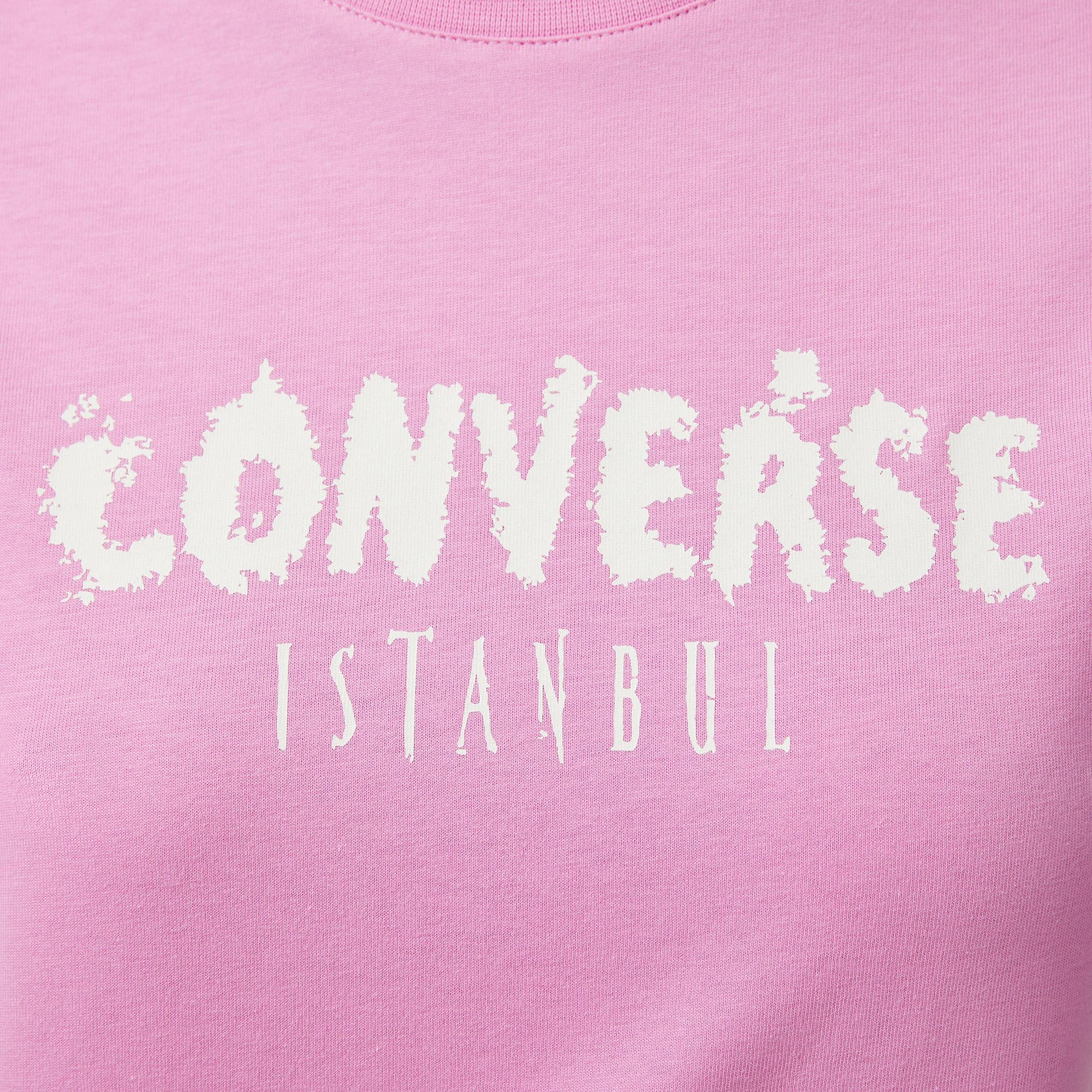 Converse Kadın Pembe Grafik Baskılı T-Shirt