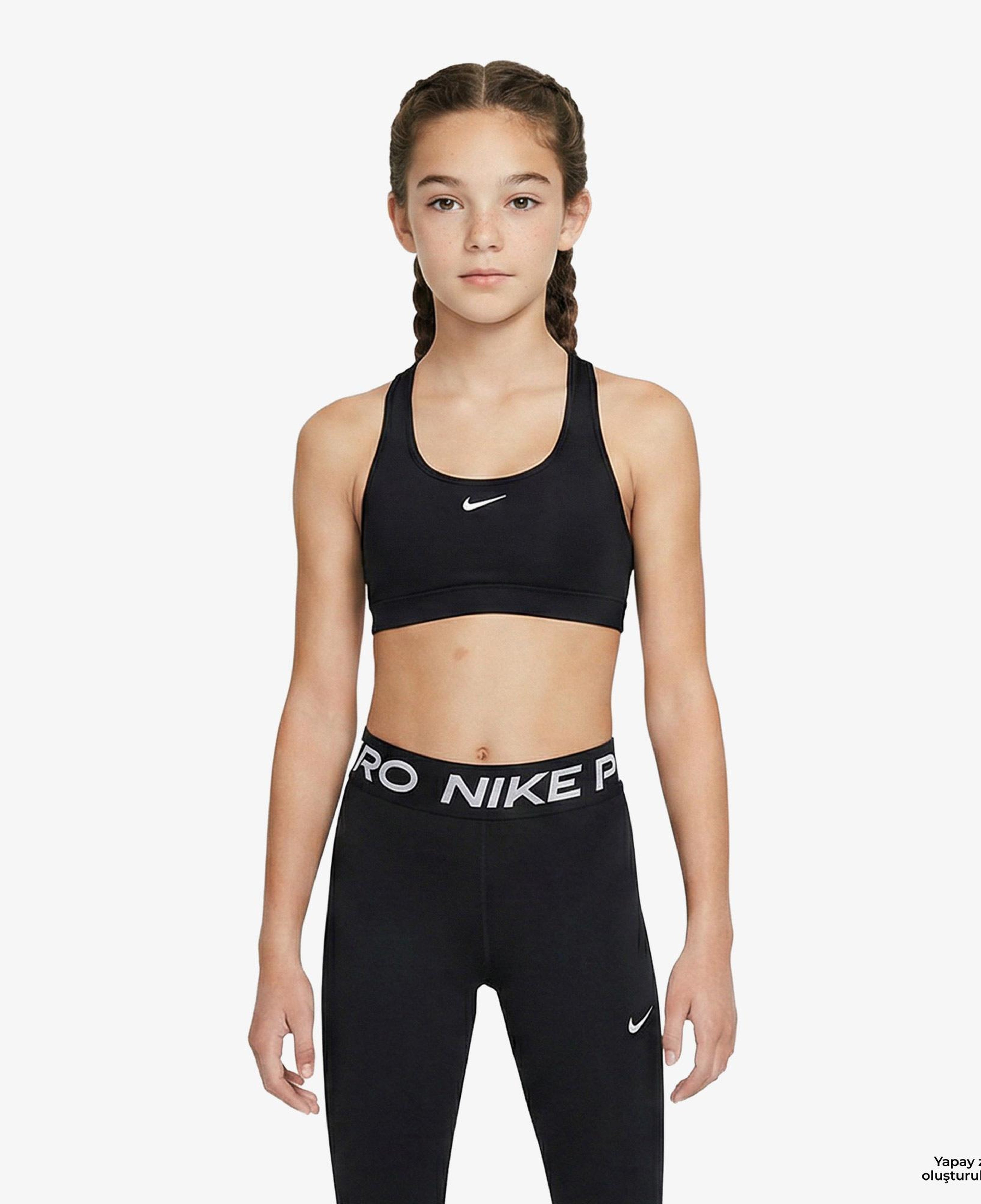 Nike Dri-Fit Swoosh Çocuk Siyah Bra