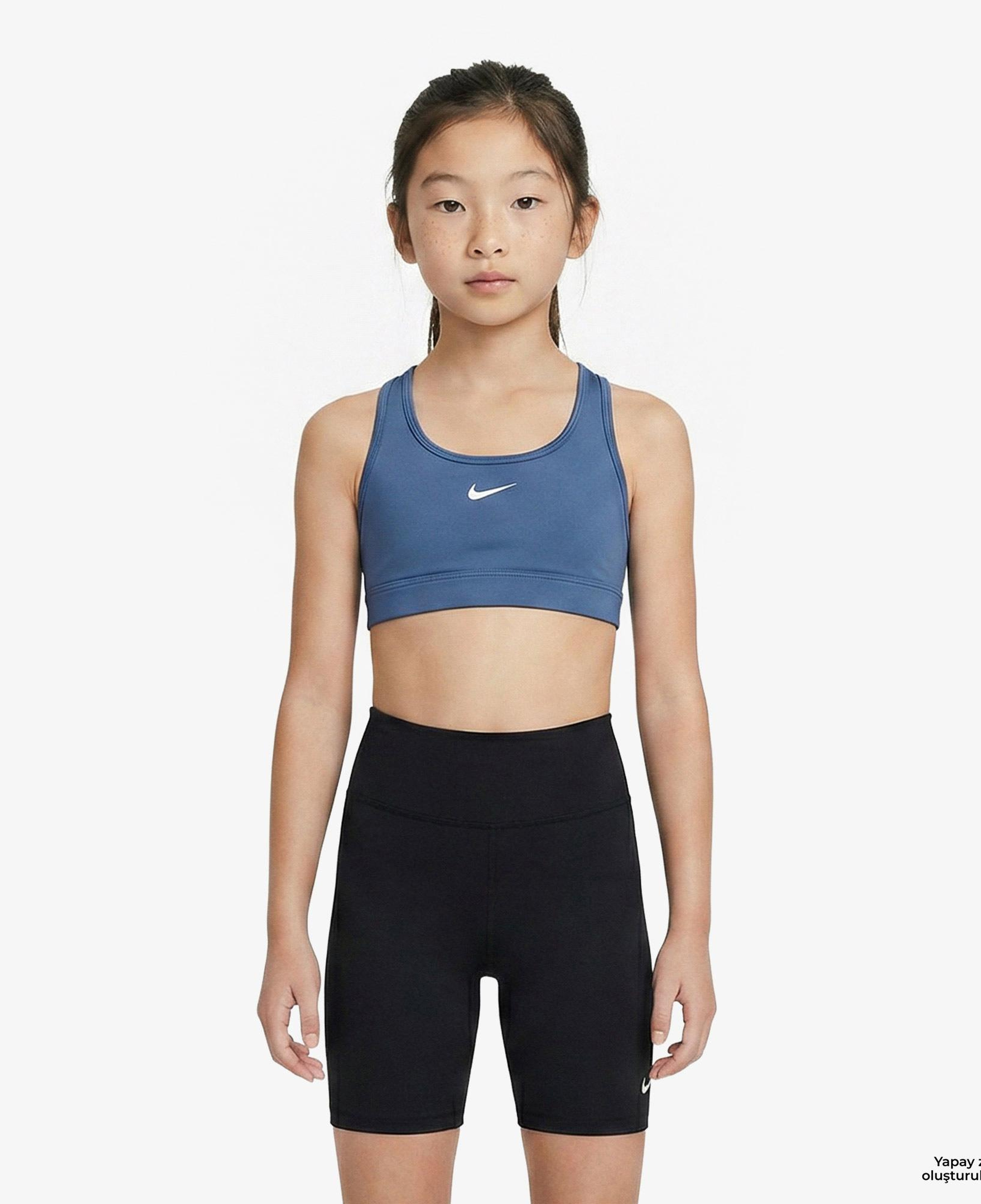Nike Dri-Fit Swoosh Çocuk Mavi Bra